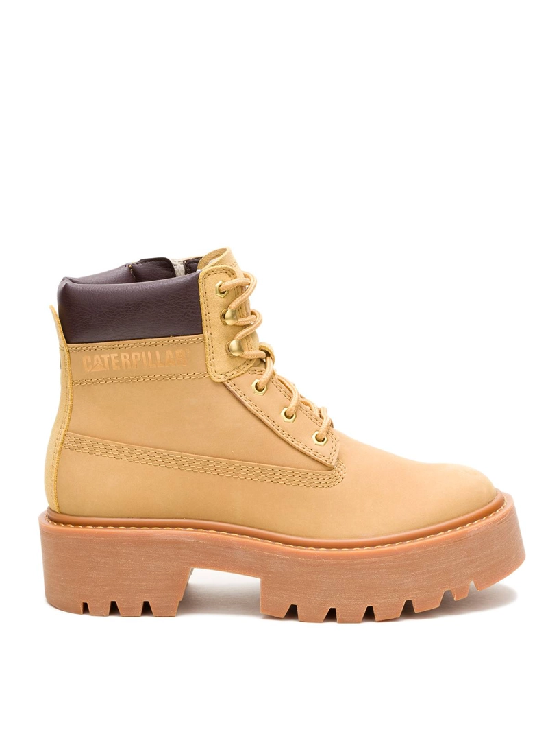 BOTIN CUERO MUJER COLORADO MAX 6 ZIP CAFE  CLARO CAT - 2