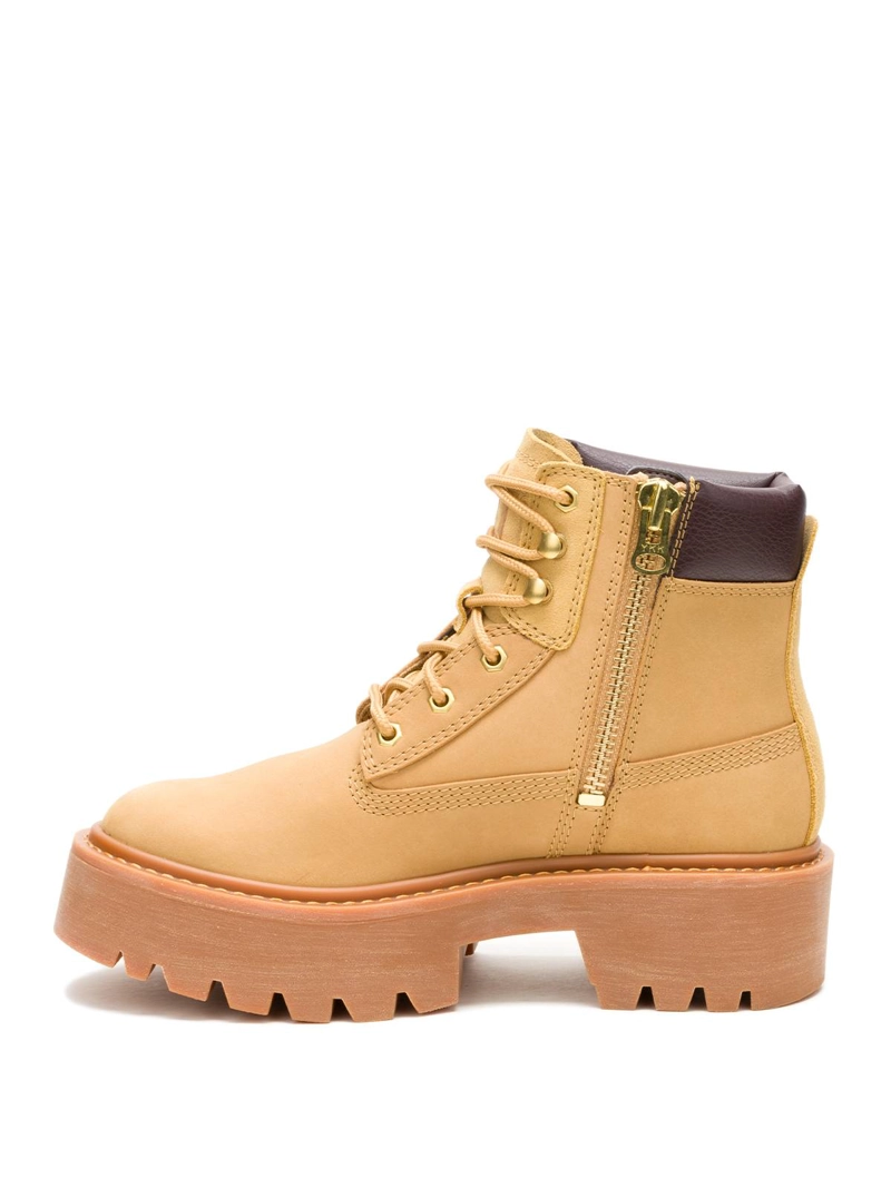BOTIN CUERO MUJER COLORADO MAX 6 ZIP CAFE  CLARO CAT - 4