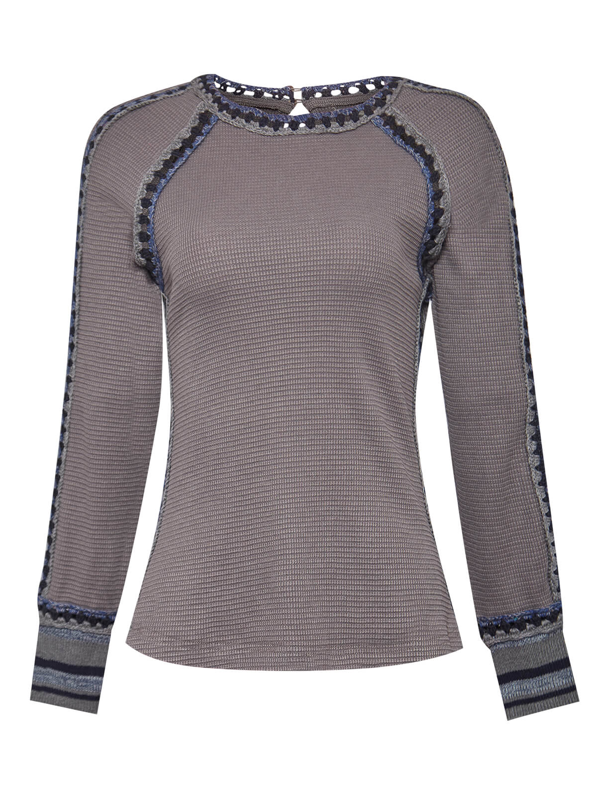 POLERA ALGODÓN ORGÁNICO MUJER ROCKFORD AZUL MAROMA - 1