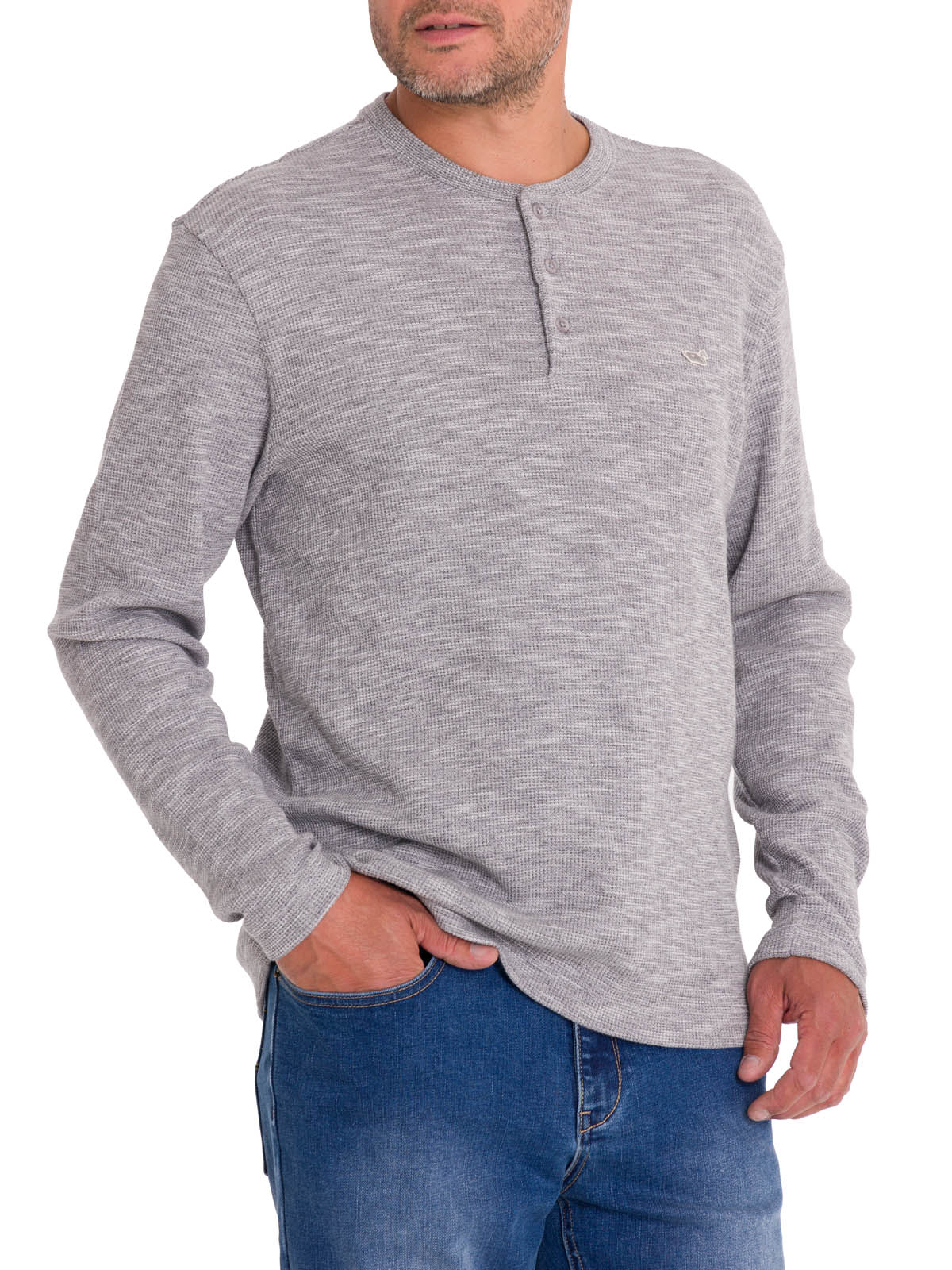 POLERA ALGODÓN ORGÁNICO HOMBRE ROCKFORD GRIS WAFLE - 1
