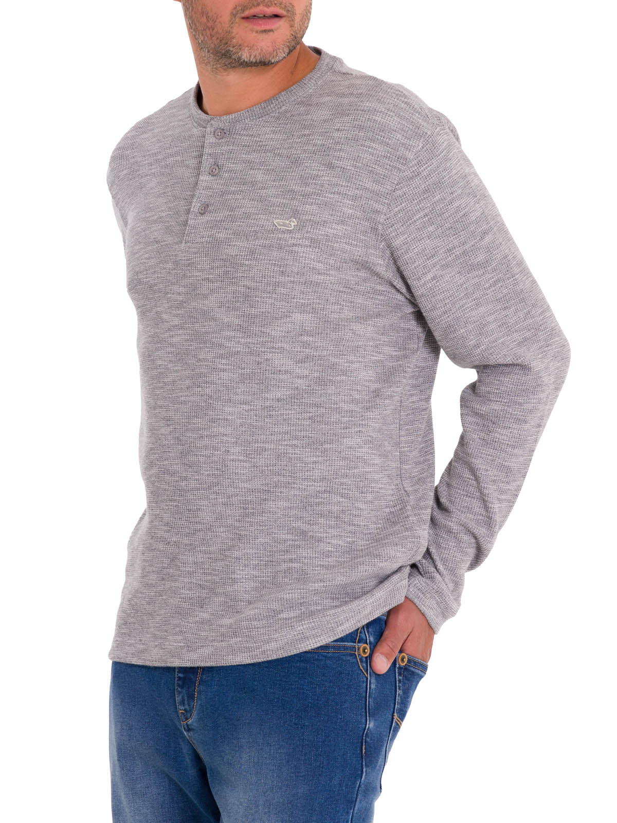 POLERA ALGODÓN ORGÁNICO HOMBRE ROCKFORD GRIS WAFLE - 2