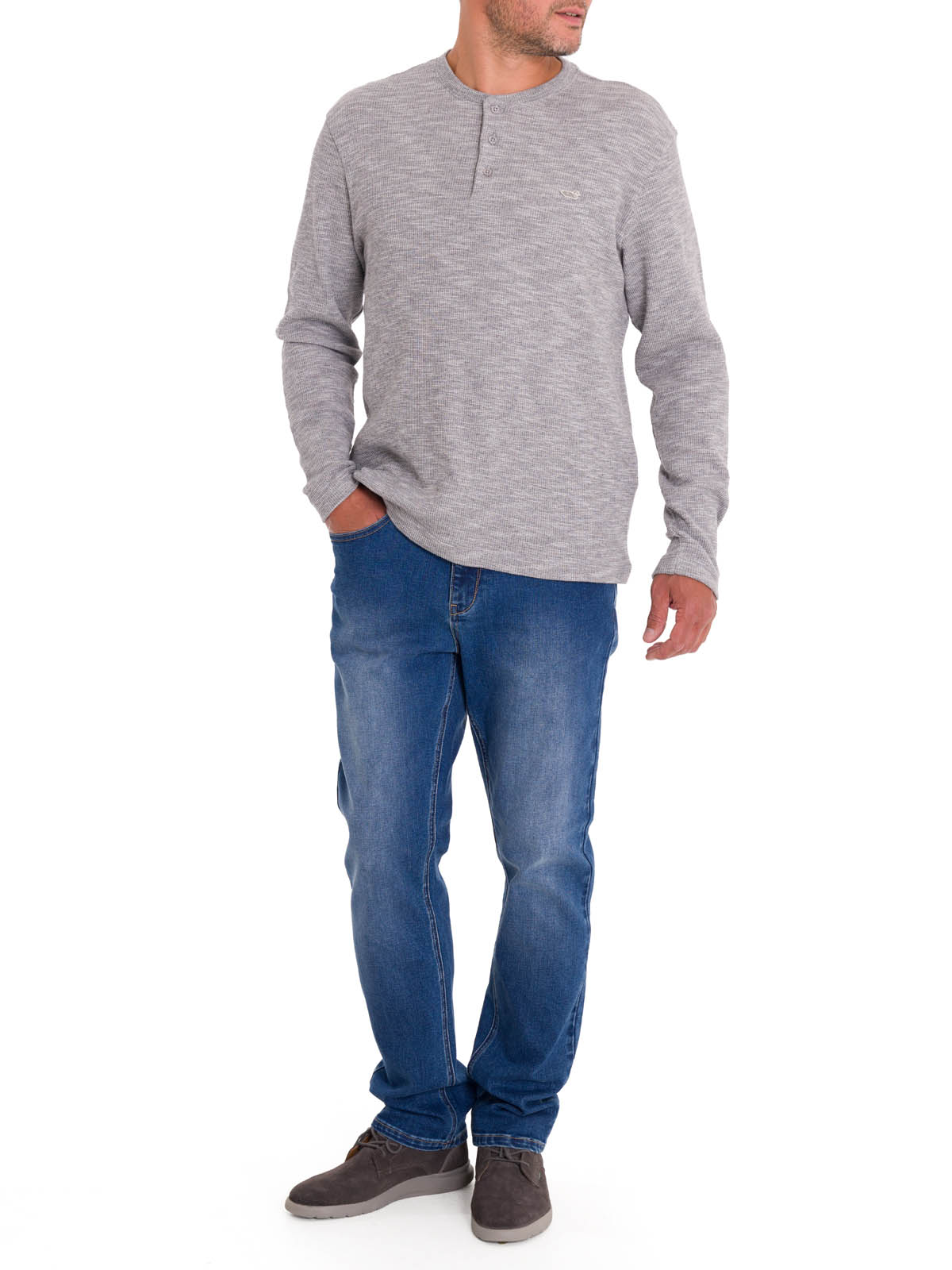 POLERA ALGODÓN ORGÁNICO HOMBRE ROCKFORD GRIS WAFLE - 6