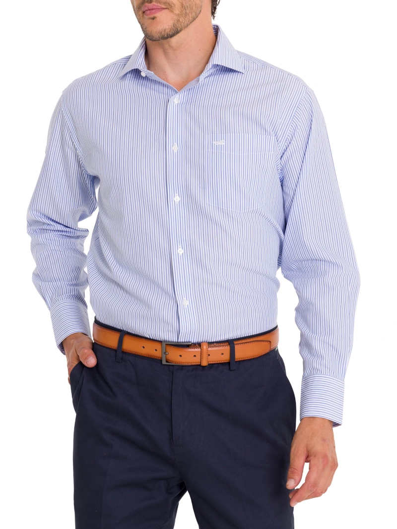 CAMISA ALGODÓN ORGÁNICO HOMBRE ROCKFORD BLANCO CUELLO ITALIANO WF - 7