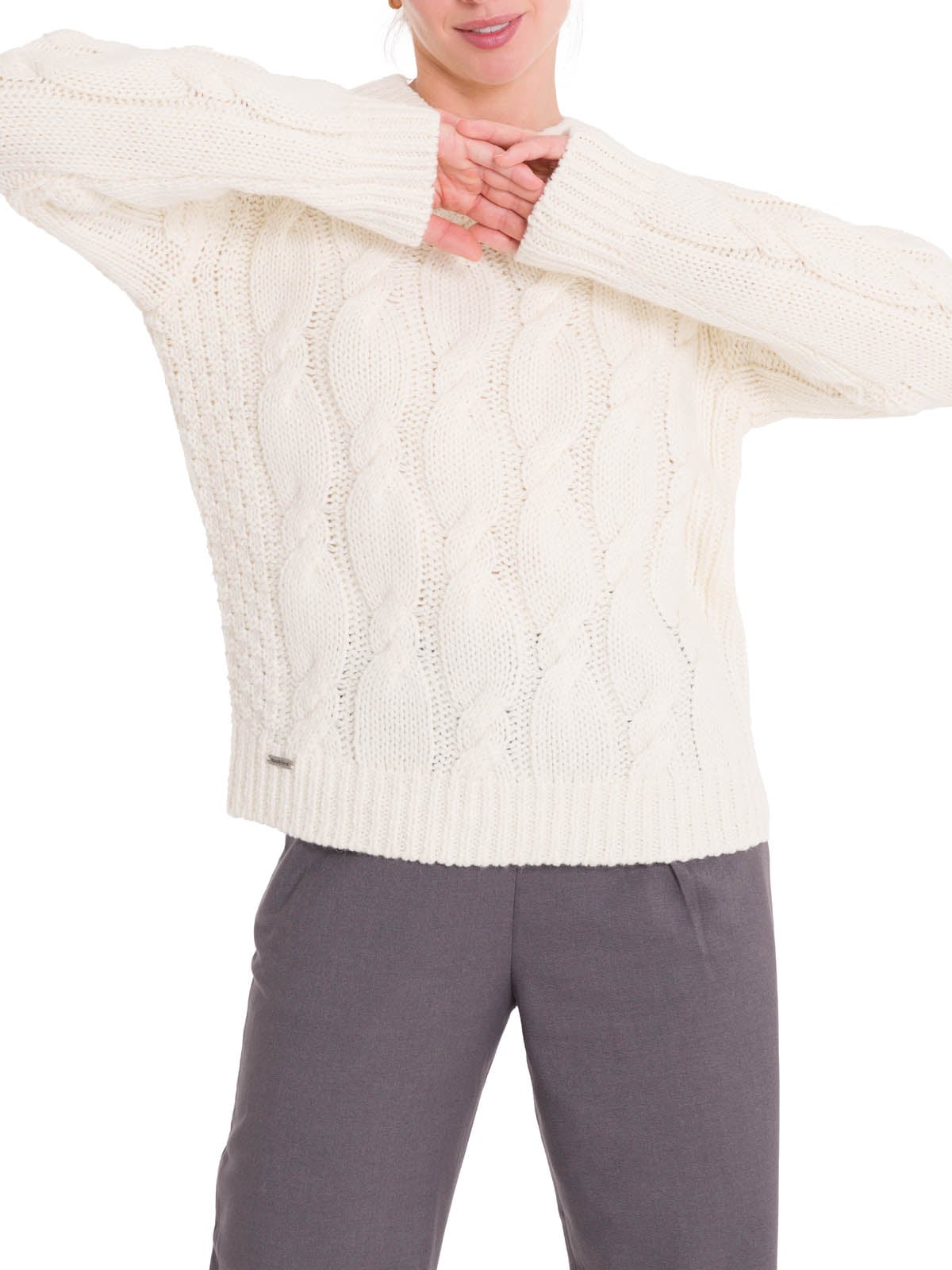 CHALECO MUJER ROCKFORD BLANCO FIBRAS NATURALES RUMANY - 2