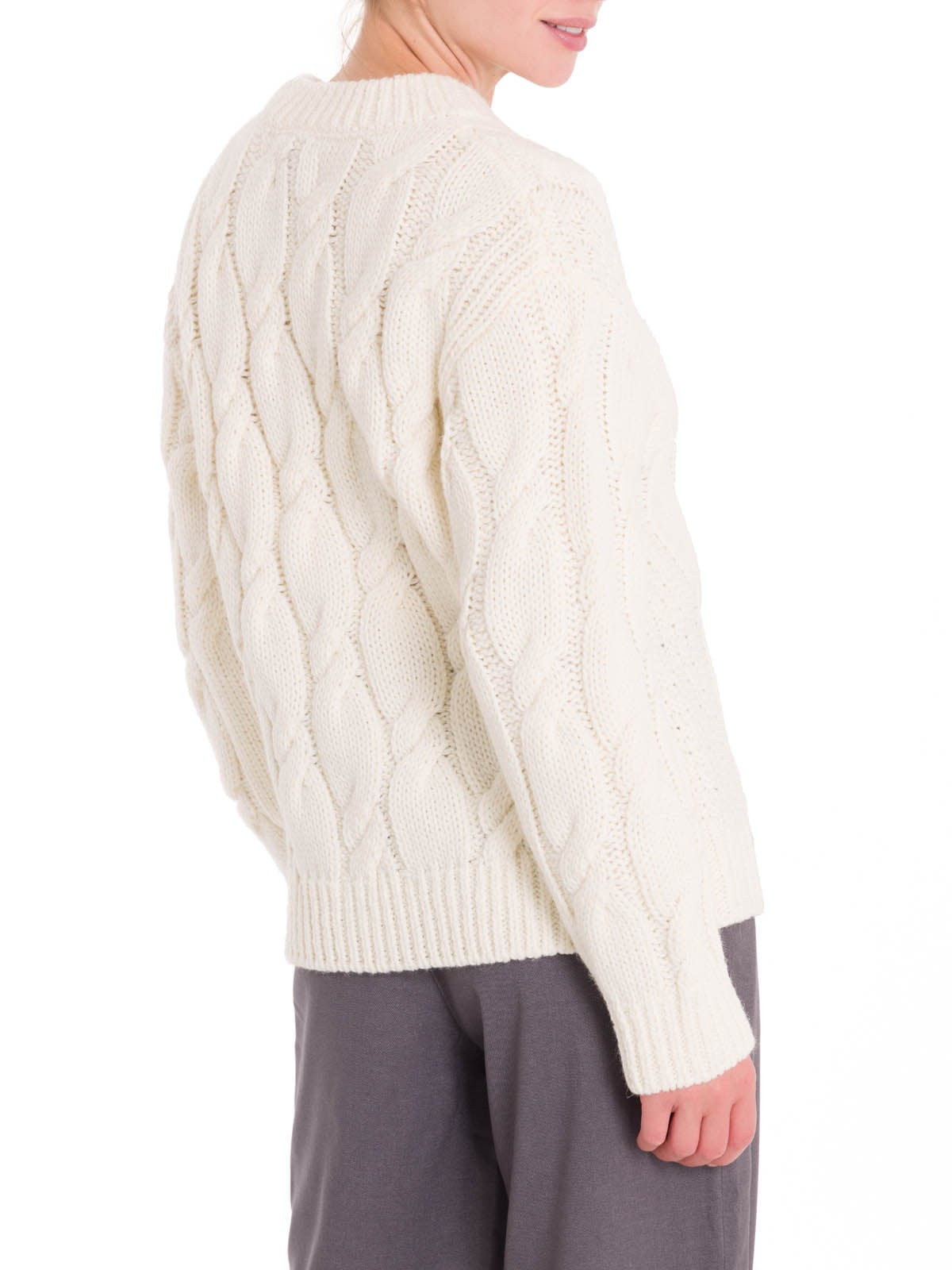 CHALECO MUJER ROCKFORD BLANCO FIBRAS NATURALES RUMANY - 4