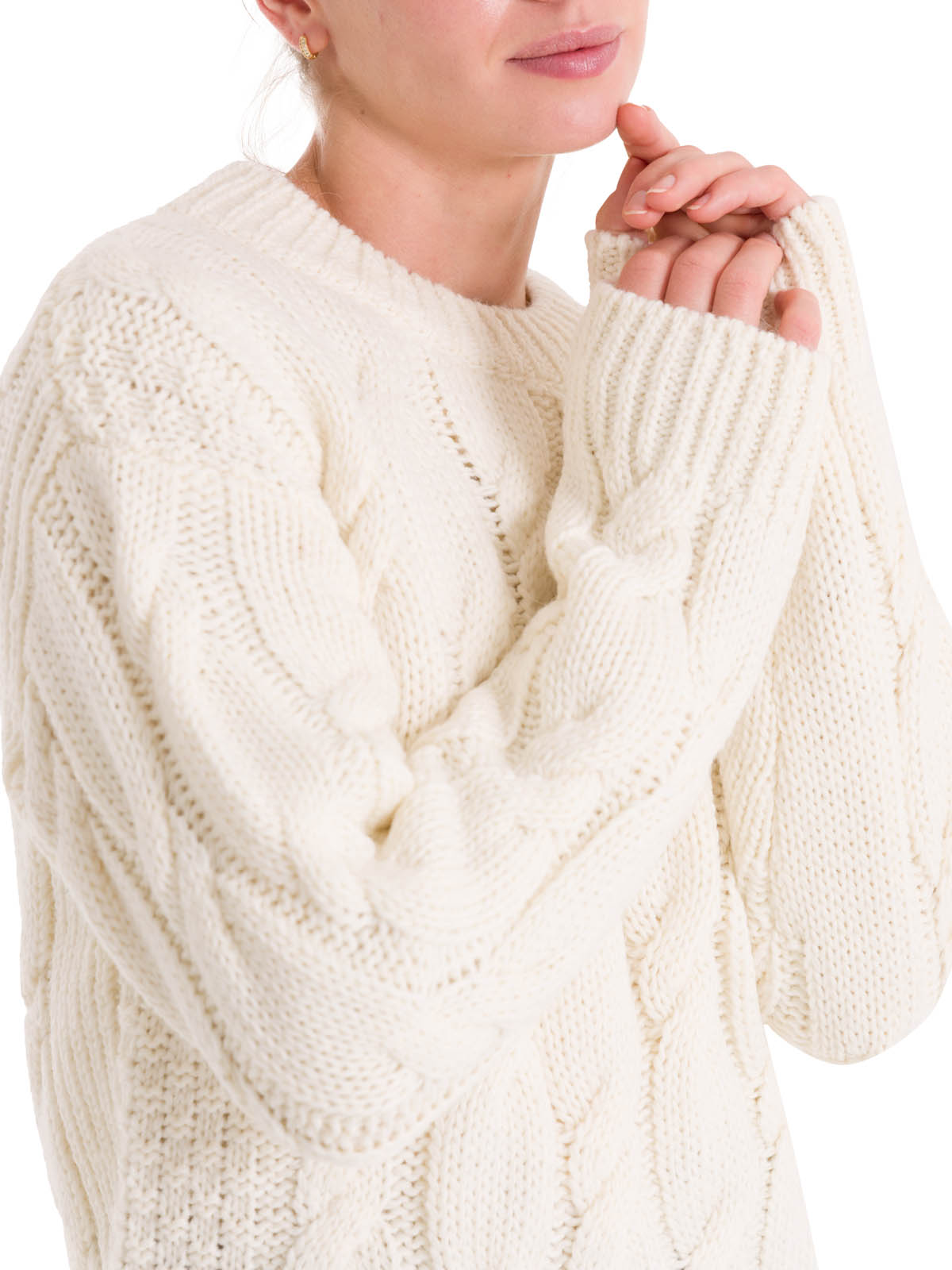 CHALECO MUJER ROCKFORD BLANCO FIBRAS NATURALES RUMANY - 5