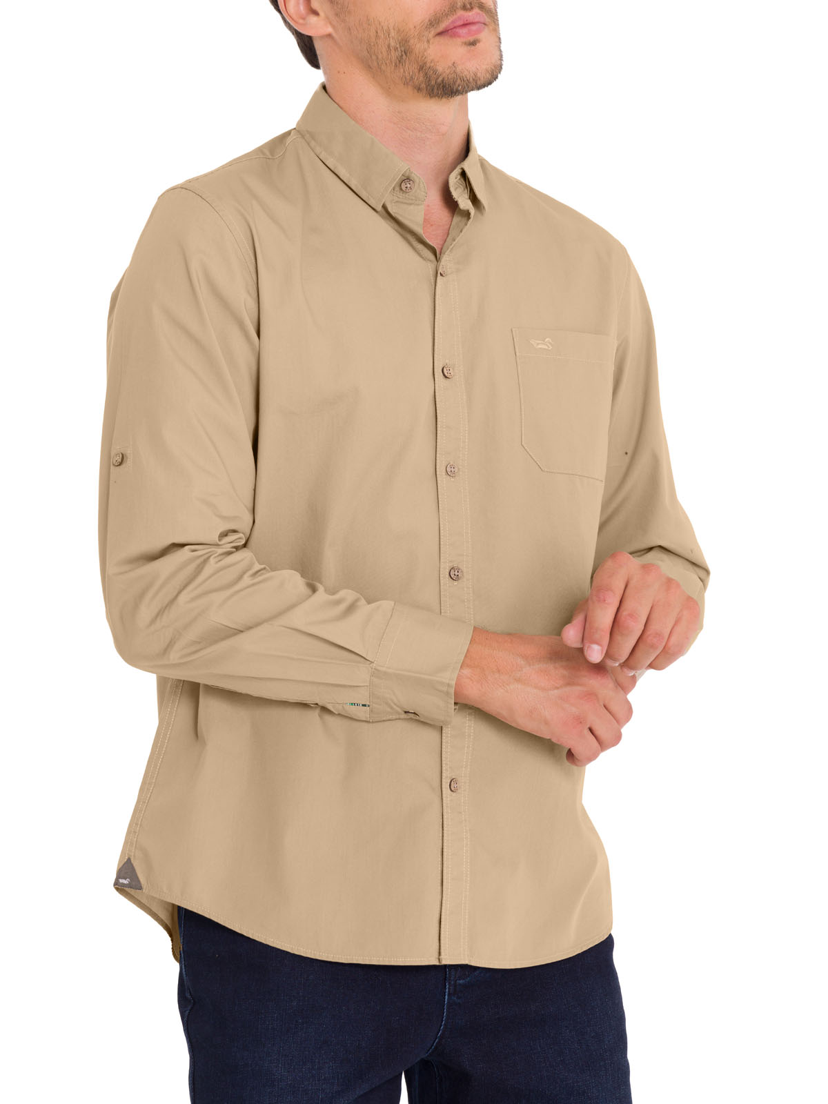 CAMISA ALGODÓN ORGÁNICO HOMBRE ROCKFORD CAFÉ GALITON - 5