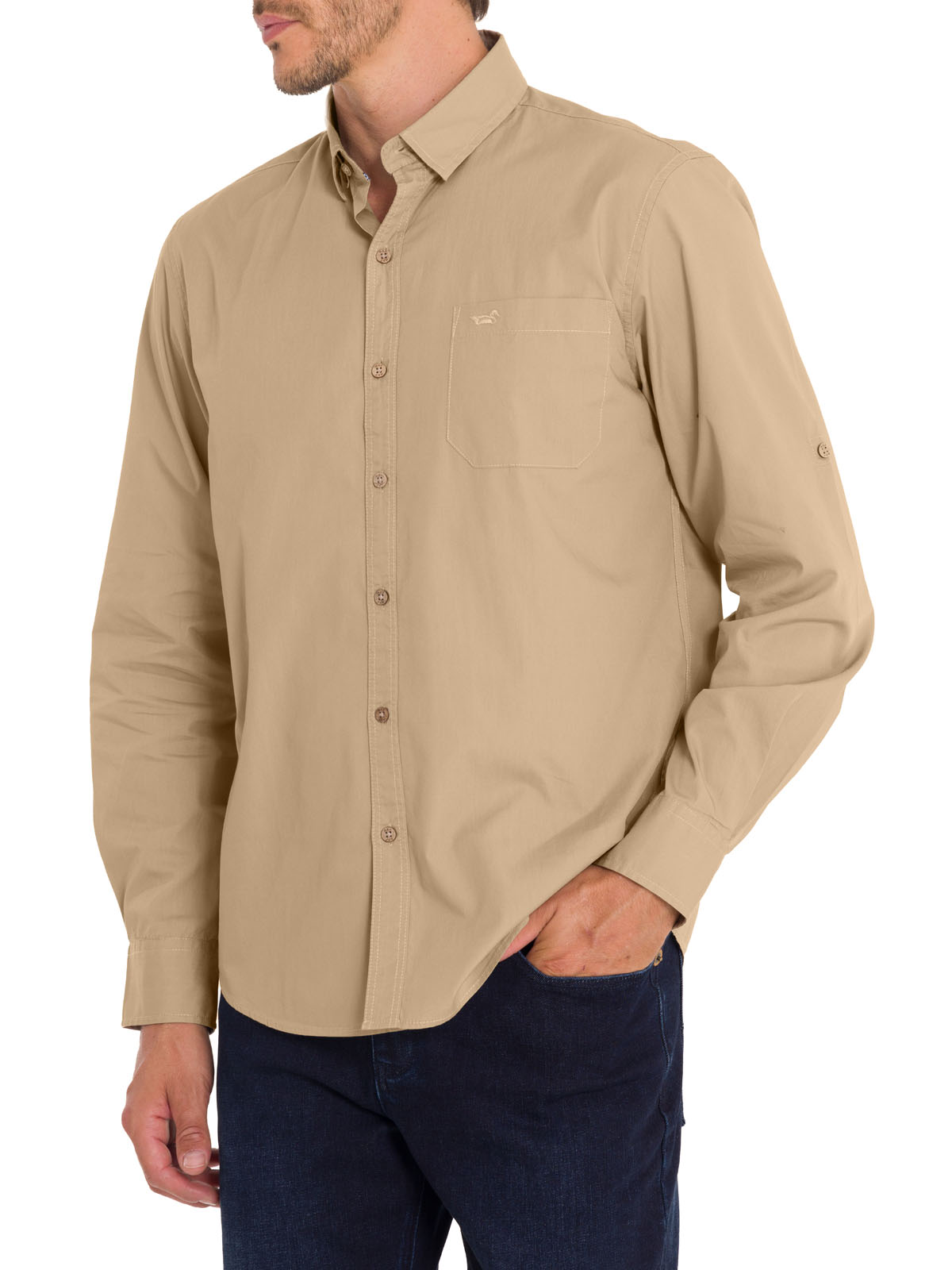 CAMISA ALGODÓN ORGÁNICO HOMBRE ROCKFORD CAFÉ GALITON - 6