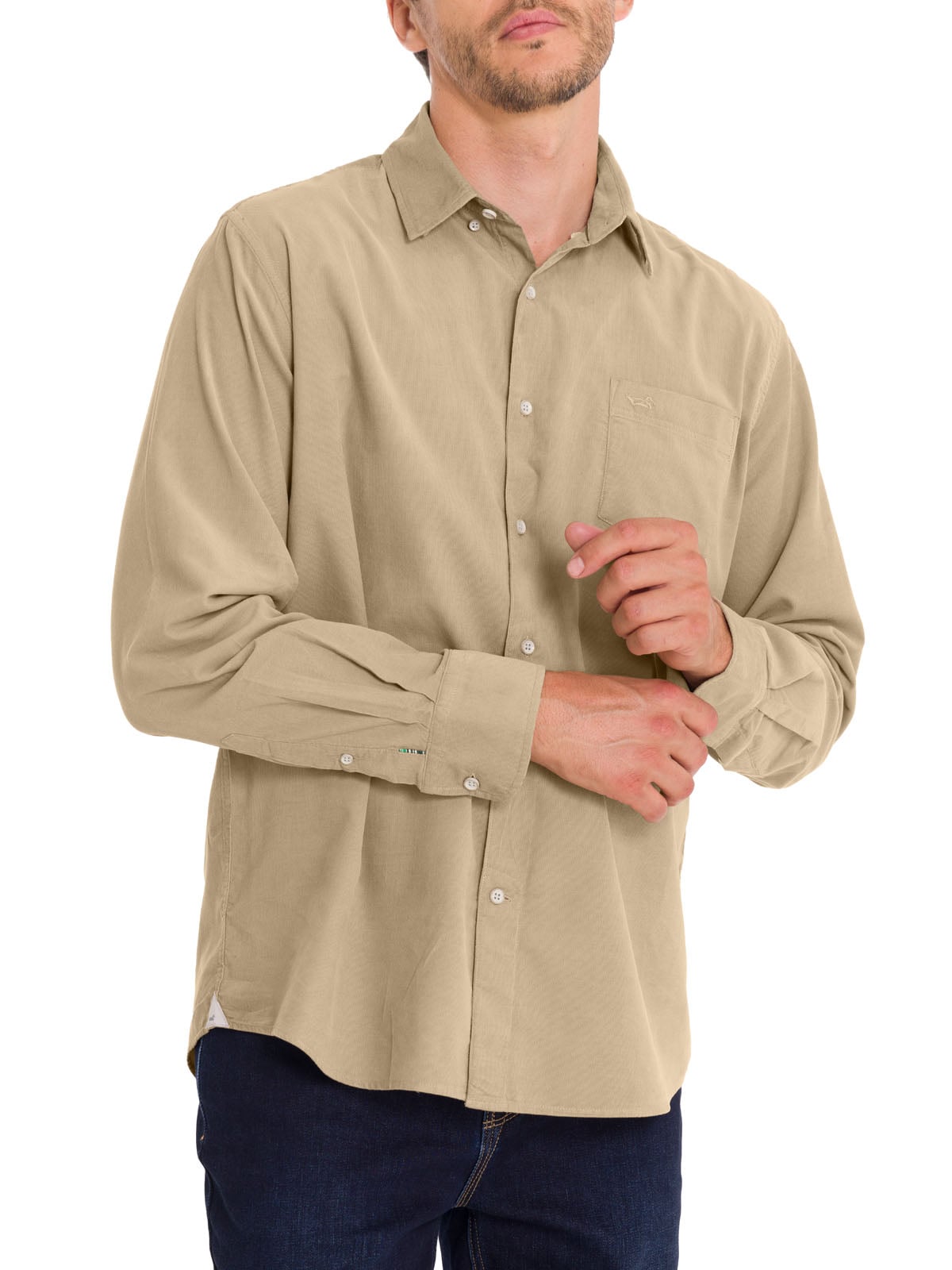 CAMISA ALGODÓN ORGÁNICO HOMBRE ROCKFORD BEIGE CORDUROY - 5