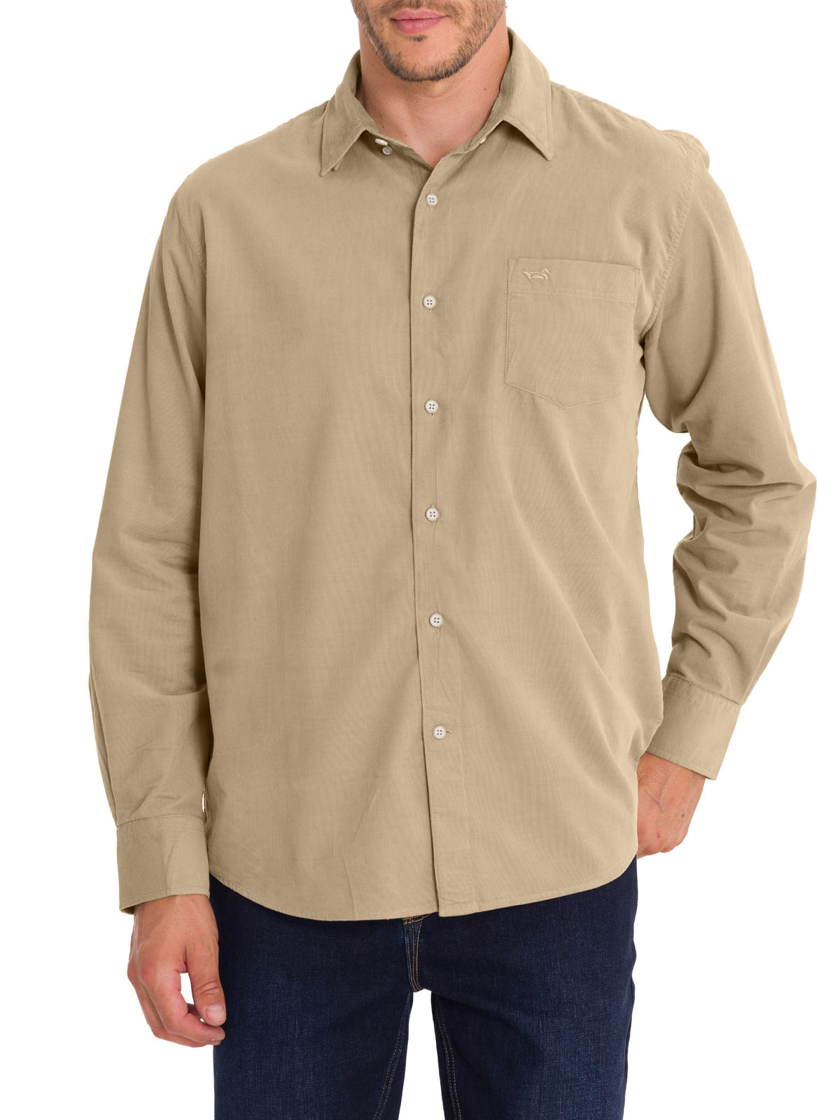 CAMISA ALGODÓN ORGÁNICO HOMBRE ROCKFORD BEIGE CORDUROY - 6