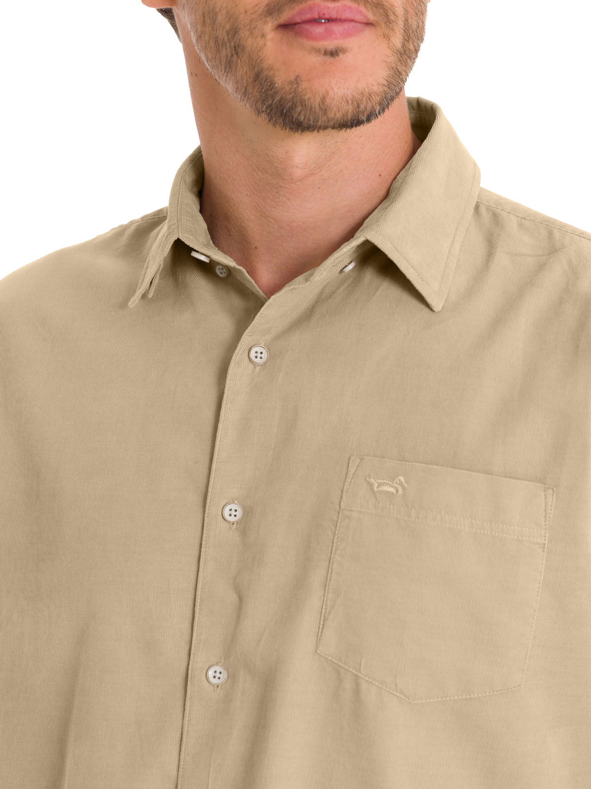 CAMISA ALGODÓN ORGÁNICO HOMBRE ROCKFORD BEIGE CORDUROY - 8