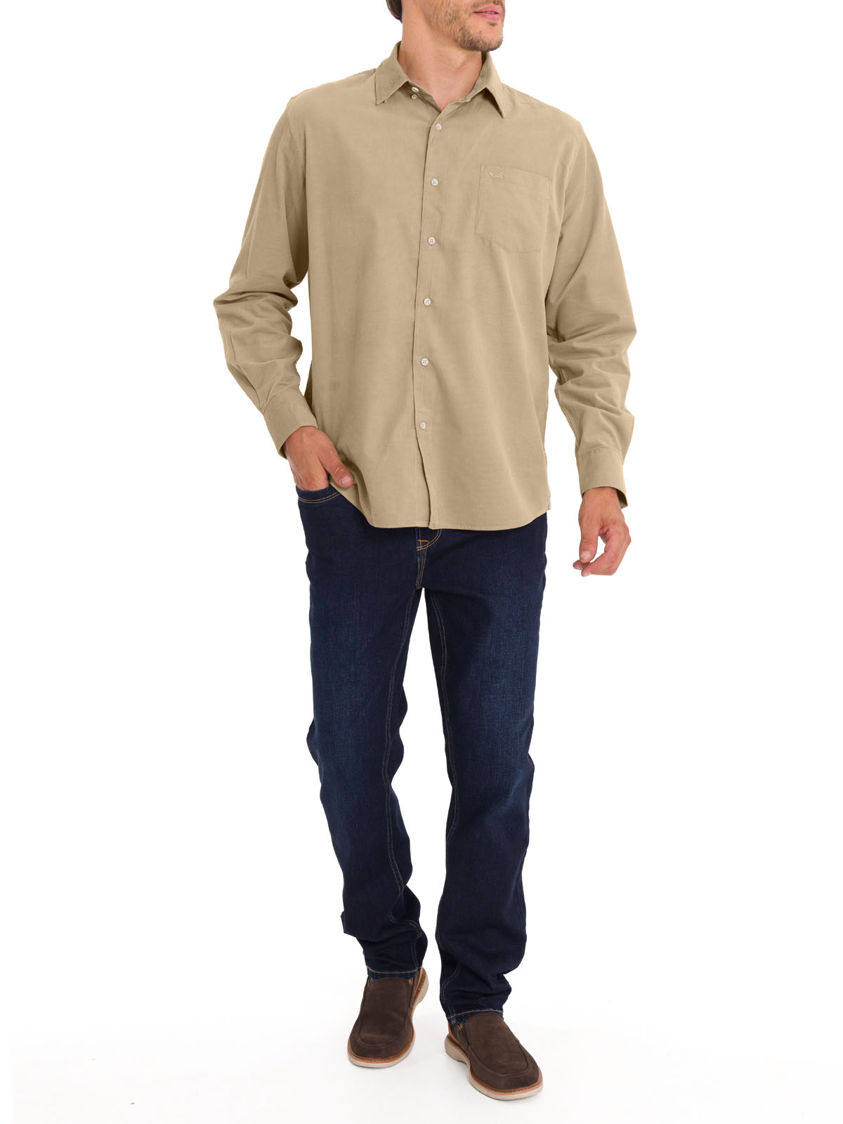 CAMISA ALGODÓN ORGÁNICO HOMBRE ROCKFORD BEIGE CORDUROY - 9