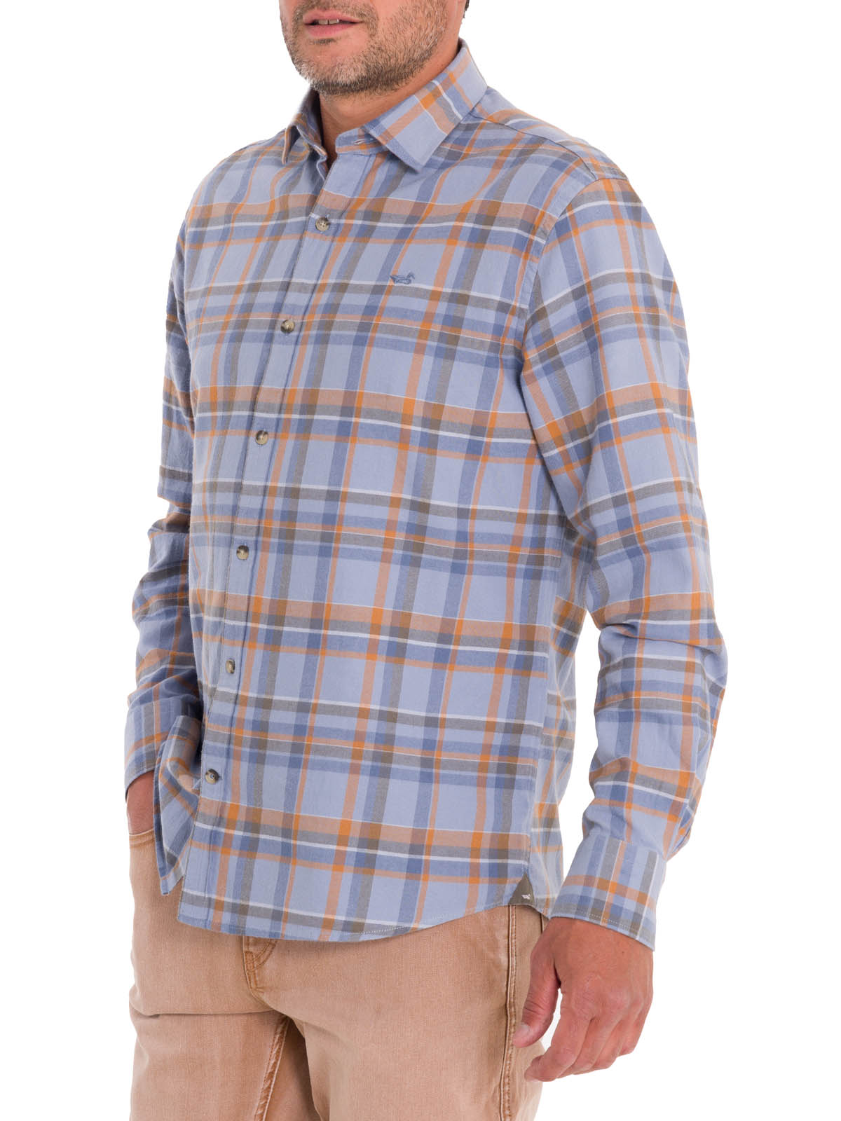 CAMISA ALGODÓN ORGÁNICO HOMBRE ROCKFORD AZUL FLANNEL - 2