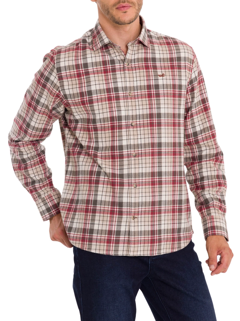 CAMISA ALGODÓN ORGÁNICO HOMBRE ROCKFORD CAFÉ FLANNEL - 1
