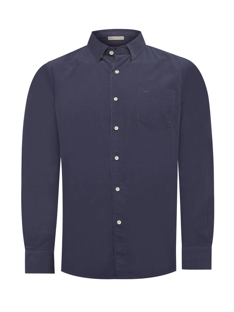 CAMISA ALGODÓN ORGÁNICO HOMBRE ROCKFORD AZUL CORDUROY - 1