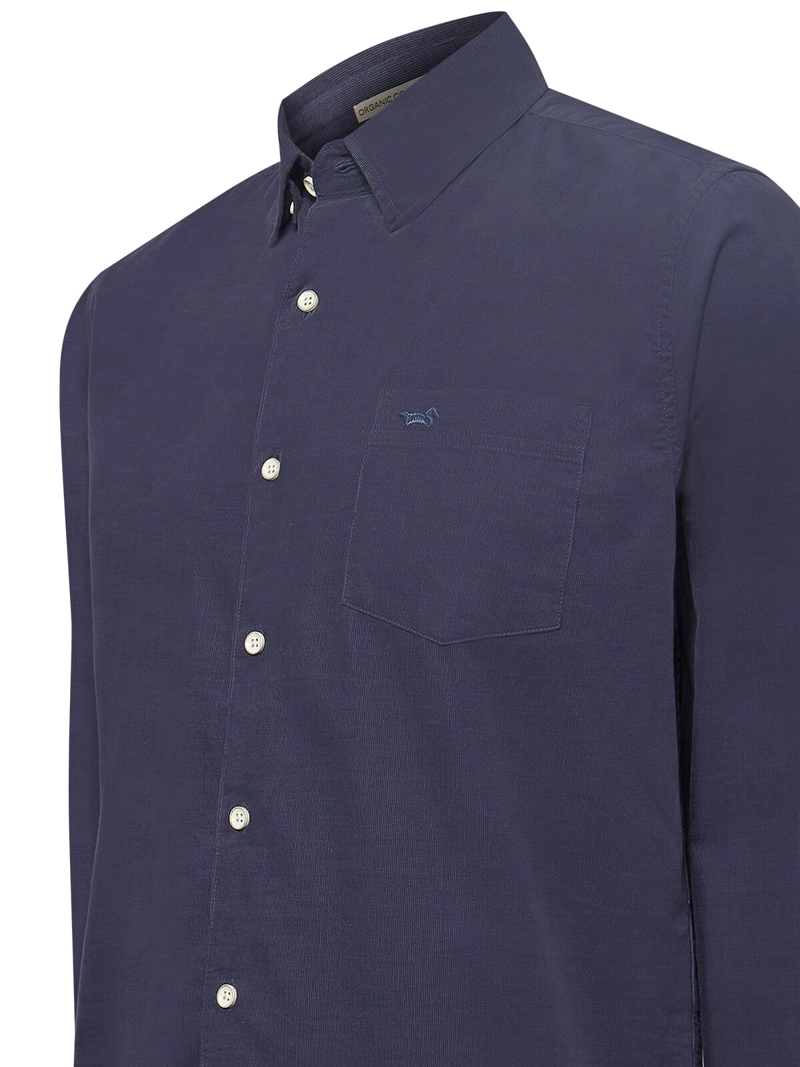 CAMISA ALGODÓN ORGÁNICO HOMBRE ROCKFORD AZUL CORDUROY - 4