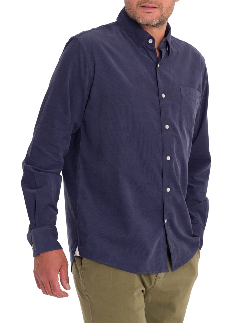 CAMISA ALGODÓN ORGÁNICO HOMBRE ROCKFORD AZUL CORDUROY - 5