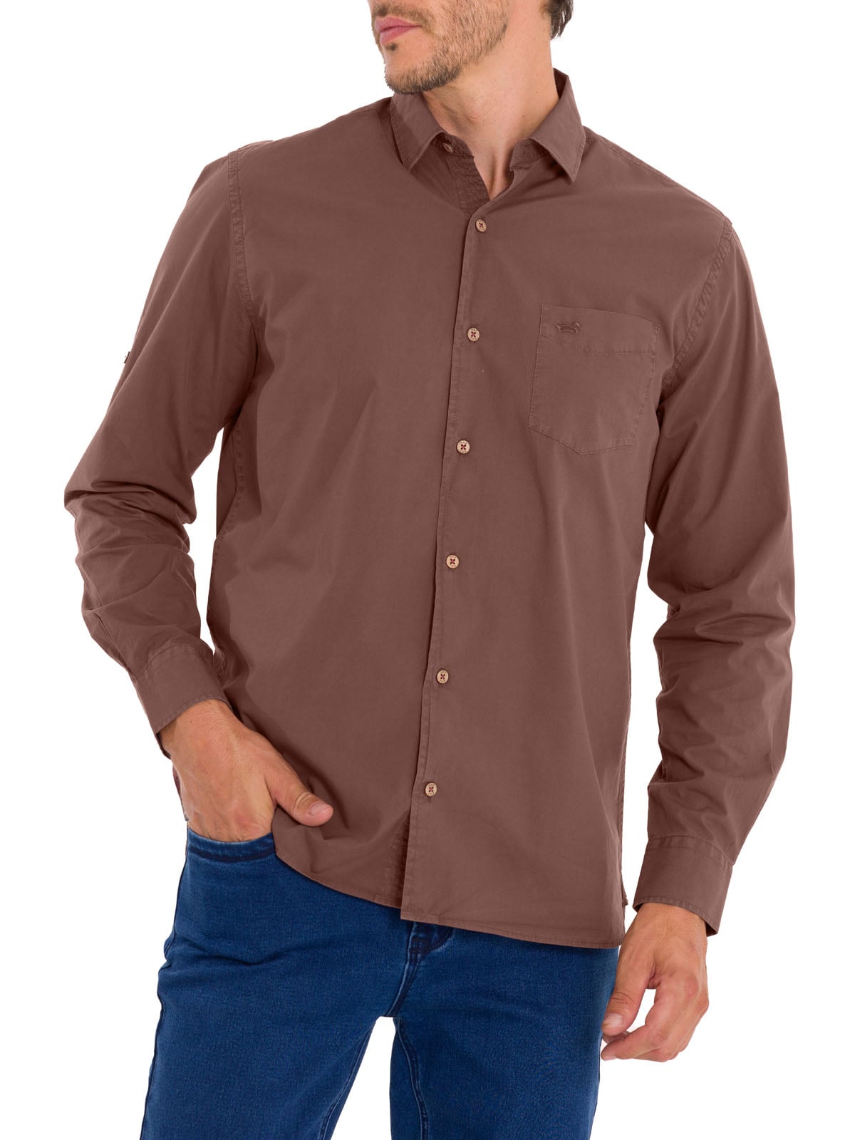 CAMISA ALGODÓN ORGÁNICO HOMBRE ROCKFORD BURDEO LEEDS - 5