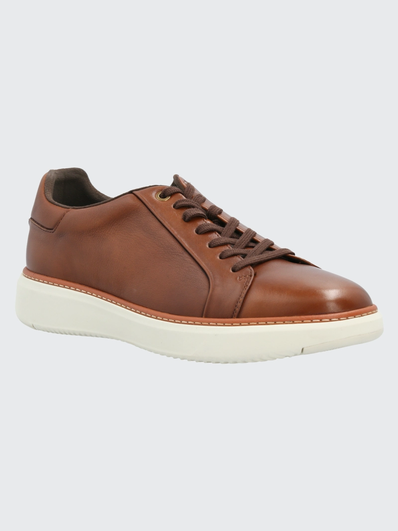 ZAPATILLA CUERO HOMBRE FORCE G CAFE  CLARO HUSH PUPPIES - 1