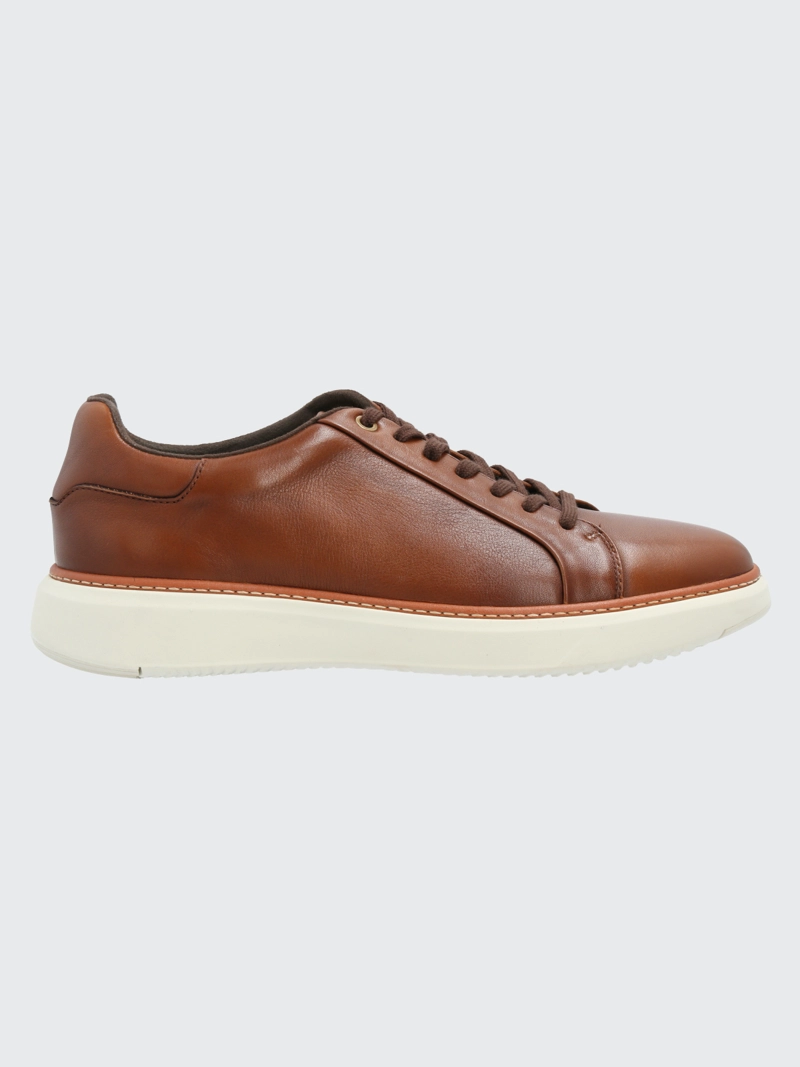 ZAPATILLA CUERO HOMBRE FORCE G CAFE  CLARO HUSH PUPPIES - 2