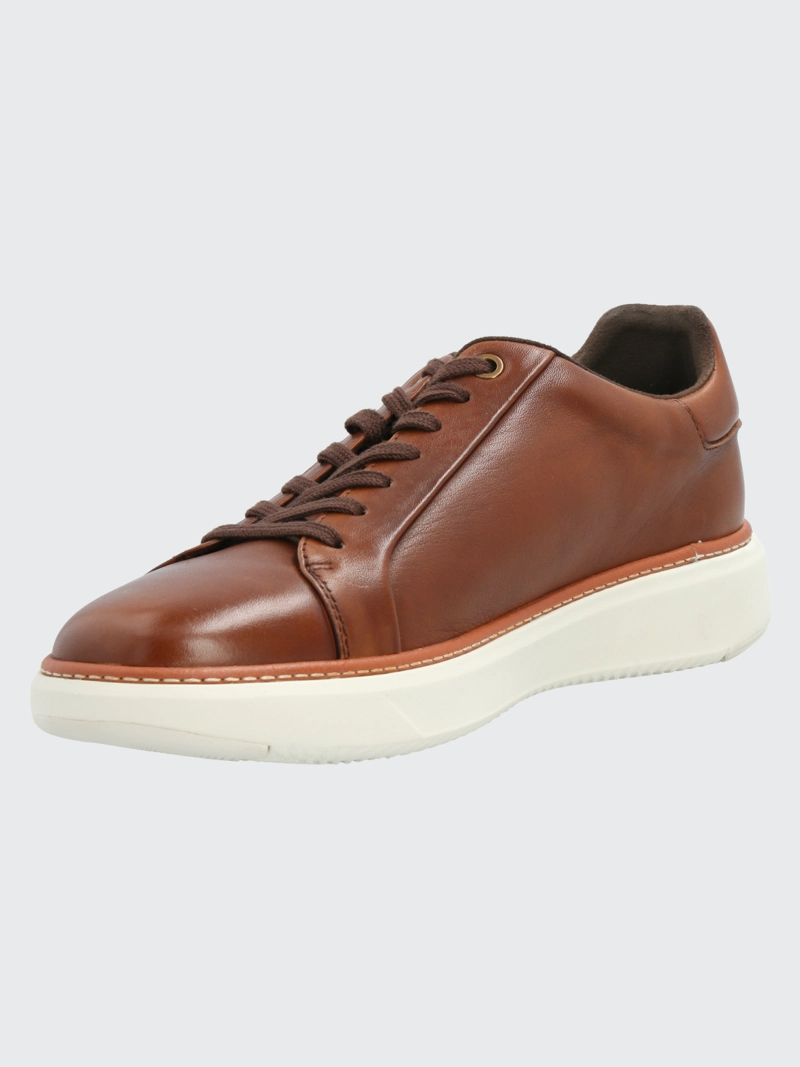 ZAPATILLA CUERO HOMBRE FORCE G CAFE  CLARO HUSH PUPPIES - 5