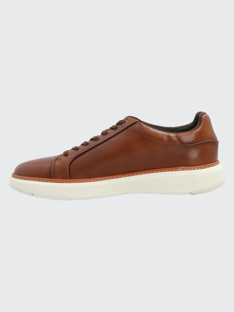 ZAPATILLA CUERO HOMBRE FORCE G CAFE  CLARO HUSH PUPPIES - 6