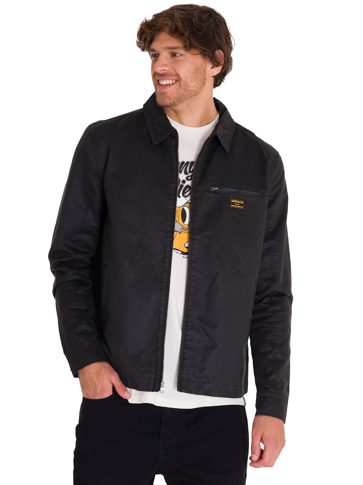 CHAQUETA CASUAL WAXED CHORE HOMBRE NEGRA CAT - 2