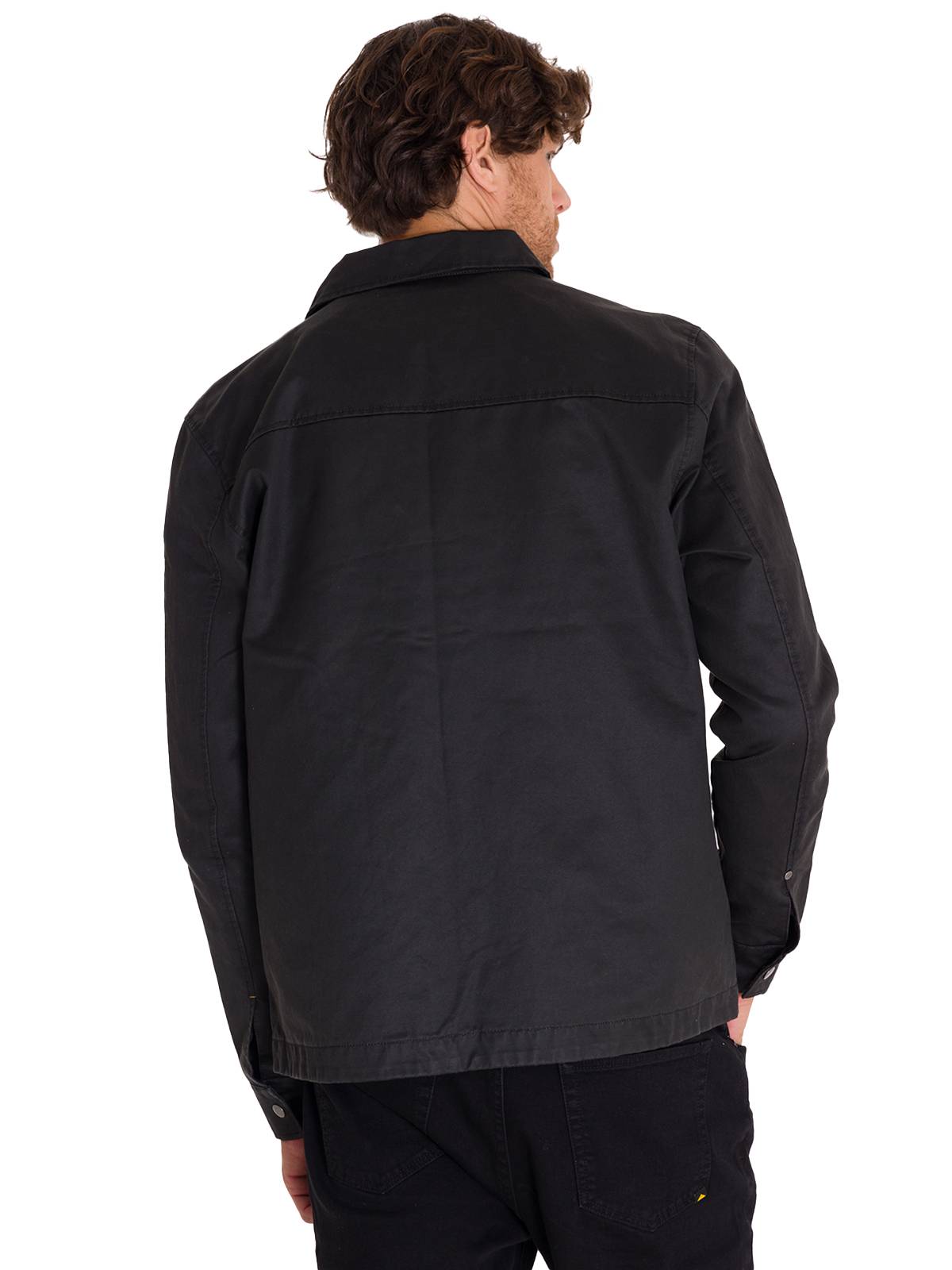 CHAQUETA CASUAL WAXED CHORE HOMBRE NEGRA CAT - 4