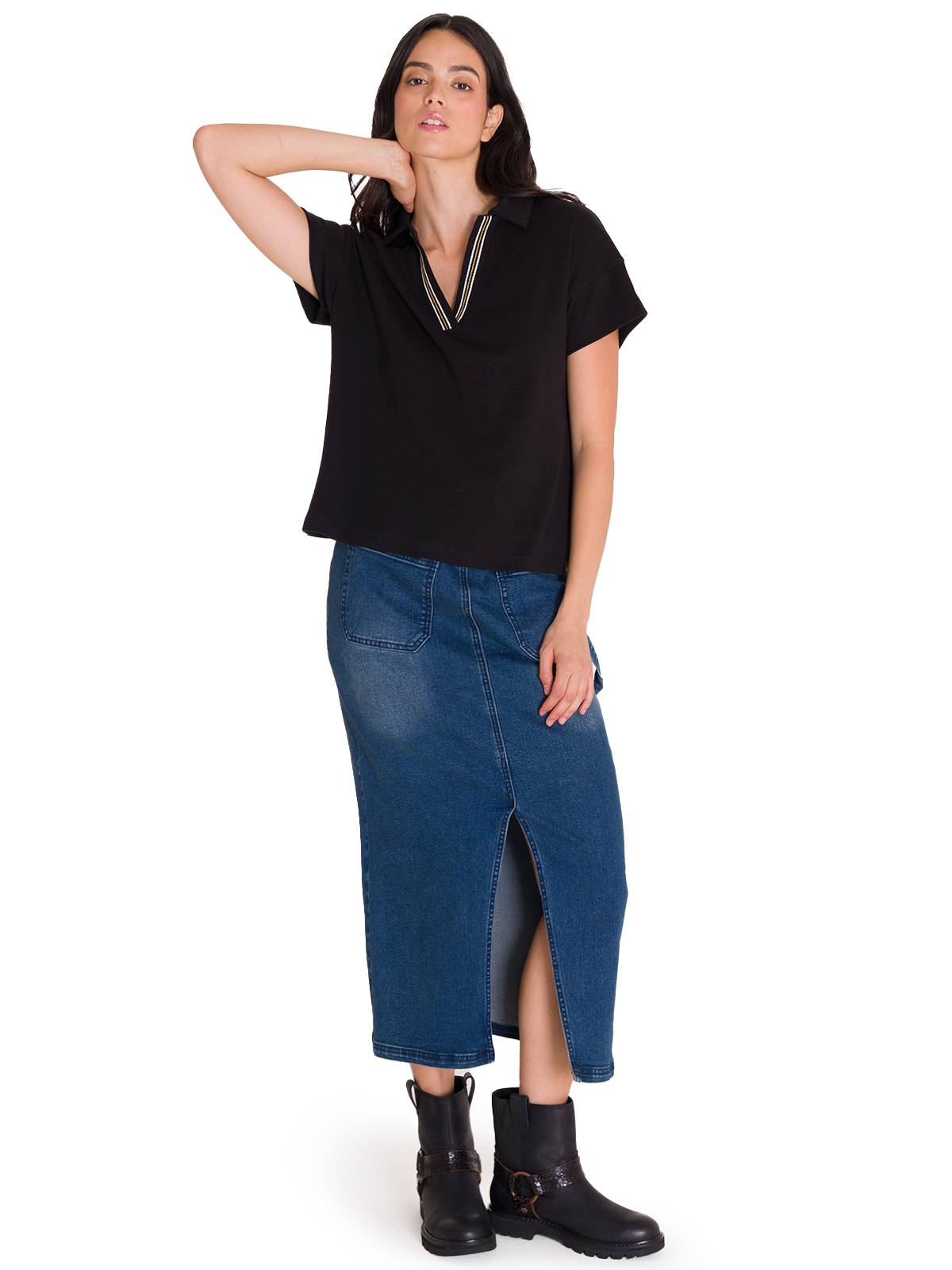 FALDA MUJER CAT DENIM CASUAL CARPENTER MAXI - 9
