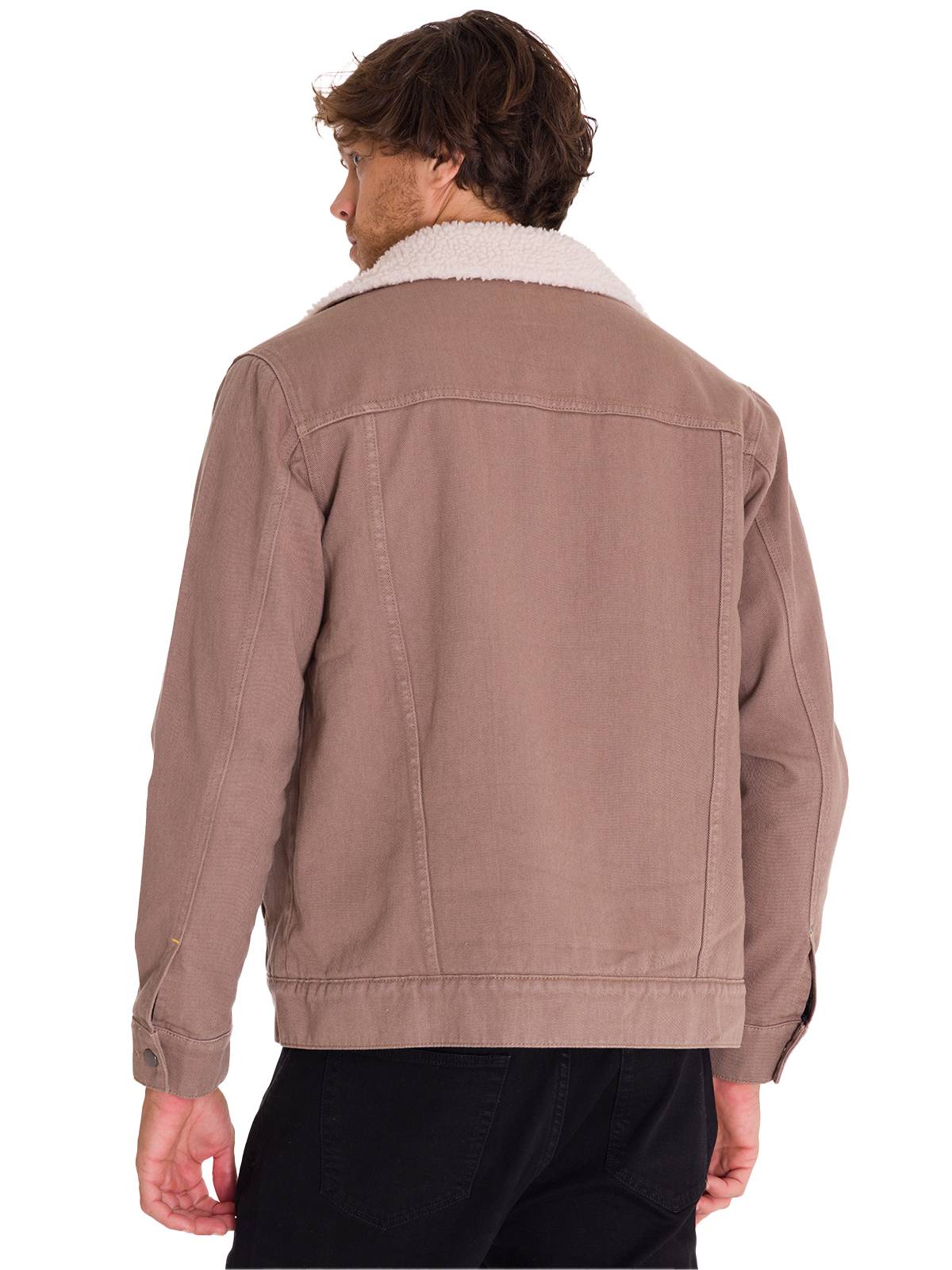 CHAQUETA ALGODÓN ORGÁNICO UNISEX CAT TAUPE SHERPA LINED WORK - 4