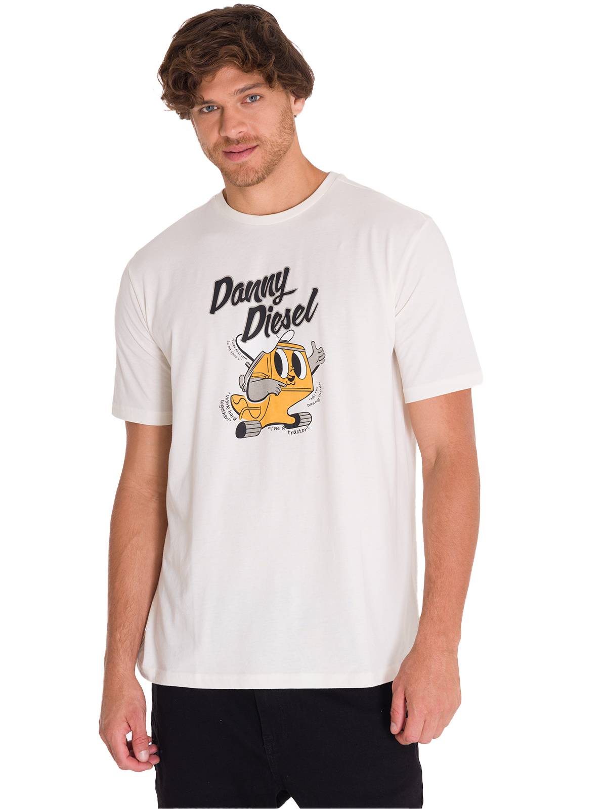 POLERA CASUAL RETRO DANNY DIESEL 4 HOMBRE BLANCA CAT - 1