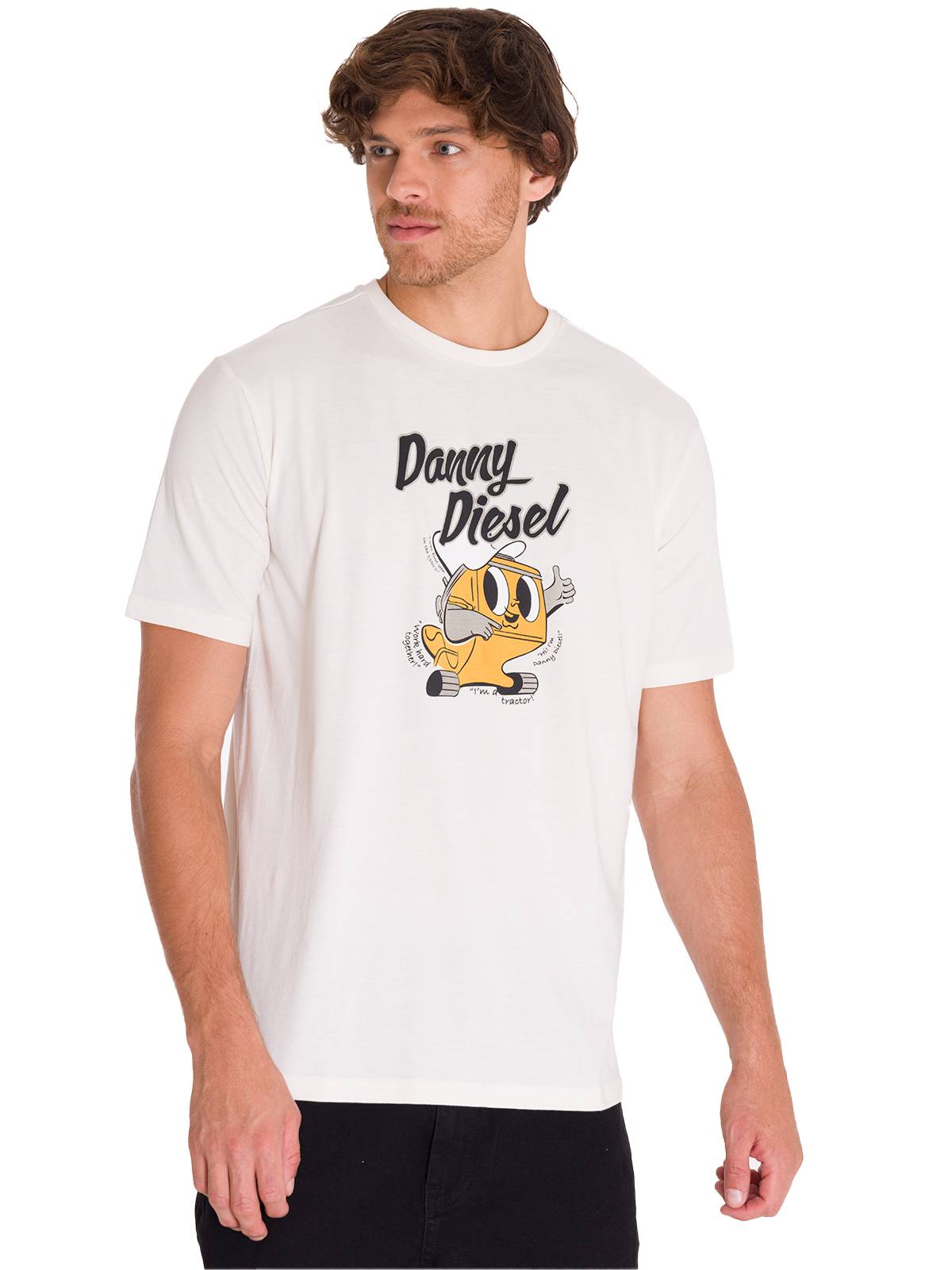 POLERA CASUAL RETRO DANNY DIESEL 4 HOMBRE BLANCA CAT - 2