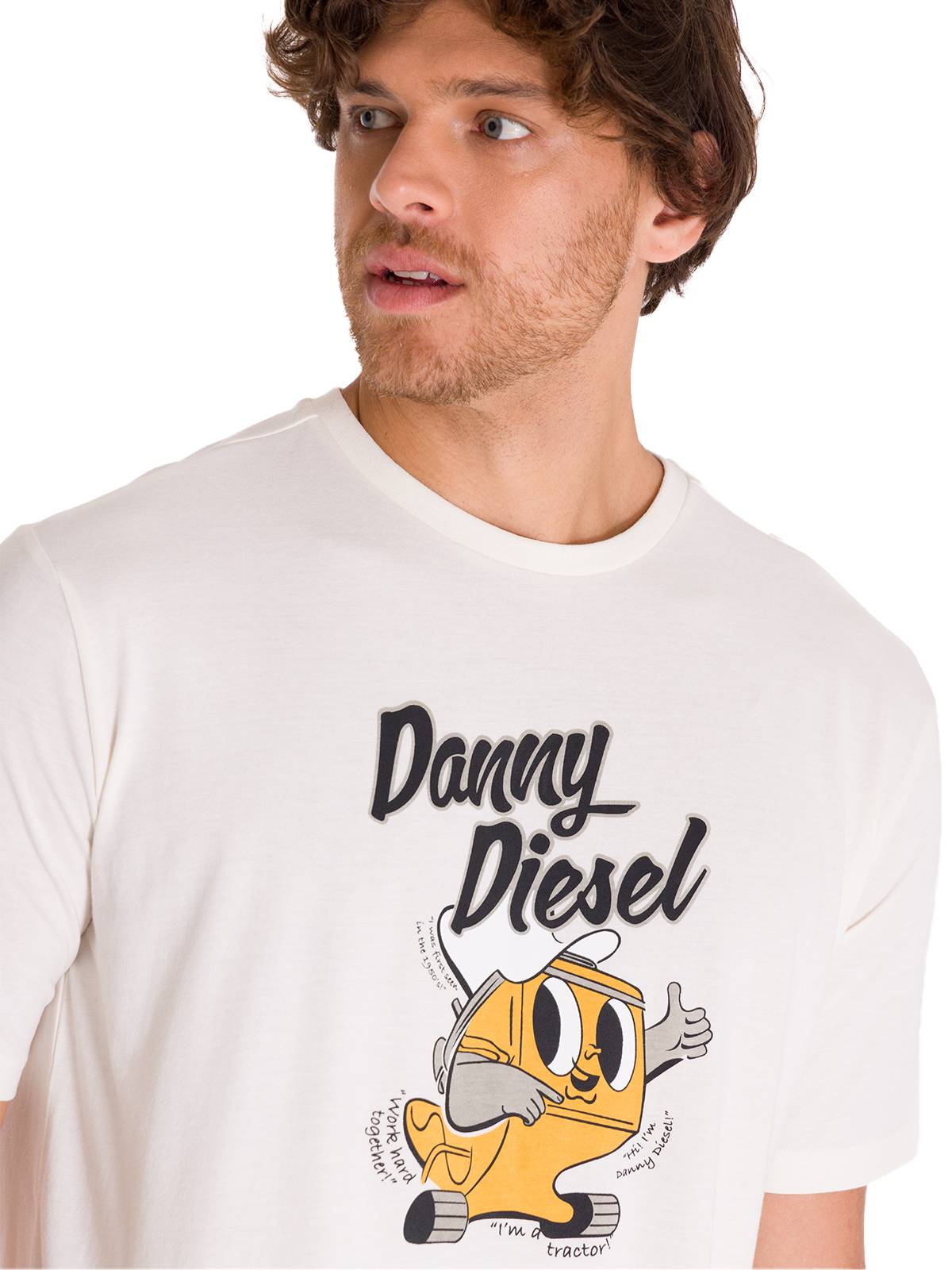 POLERA CASUAL RETRO DANNY DIESEL 4 HOMBRE BLANCA CAT - 5