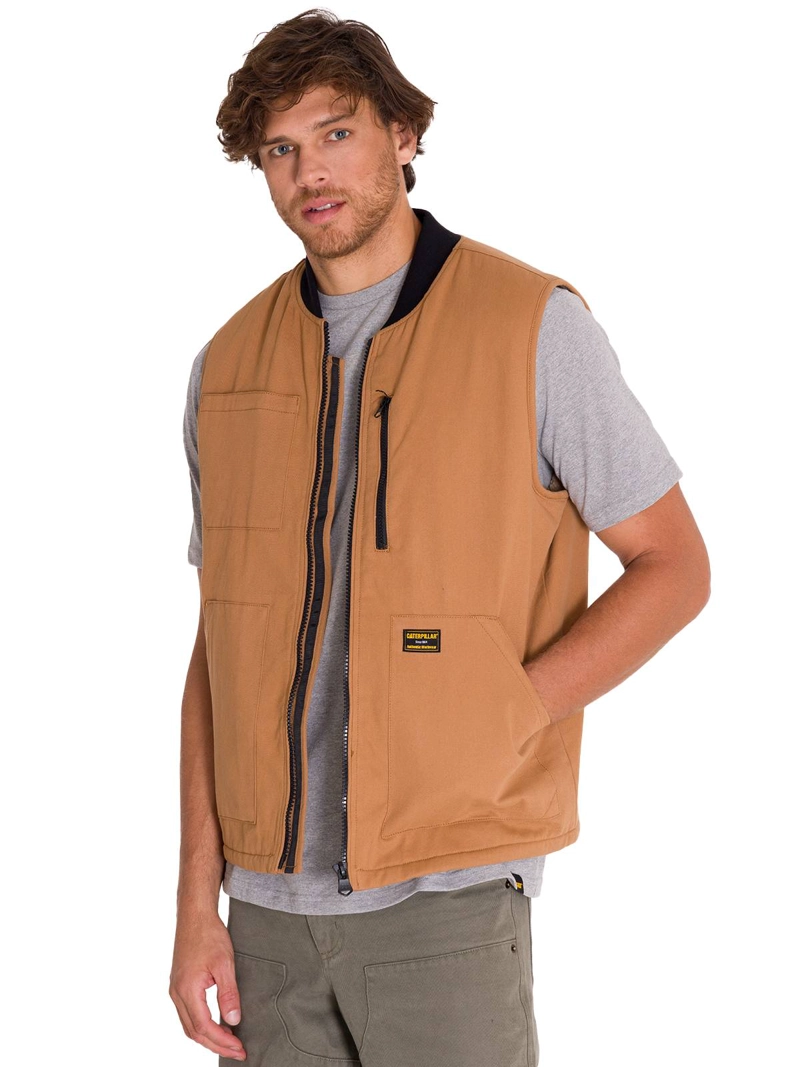 CHAQUETA SINMANGAS HOMBRE CAT CAFÉ CLARO UTILITY SHERPA - 1