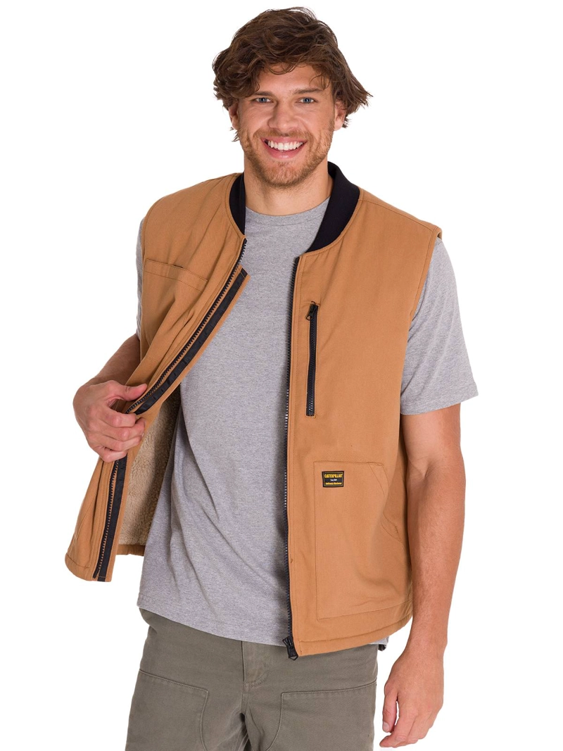 CHAQUETA SINMANGAS HOMBRE CAT CAFÉ CLARO UTILITY SHERPA - 2