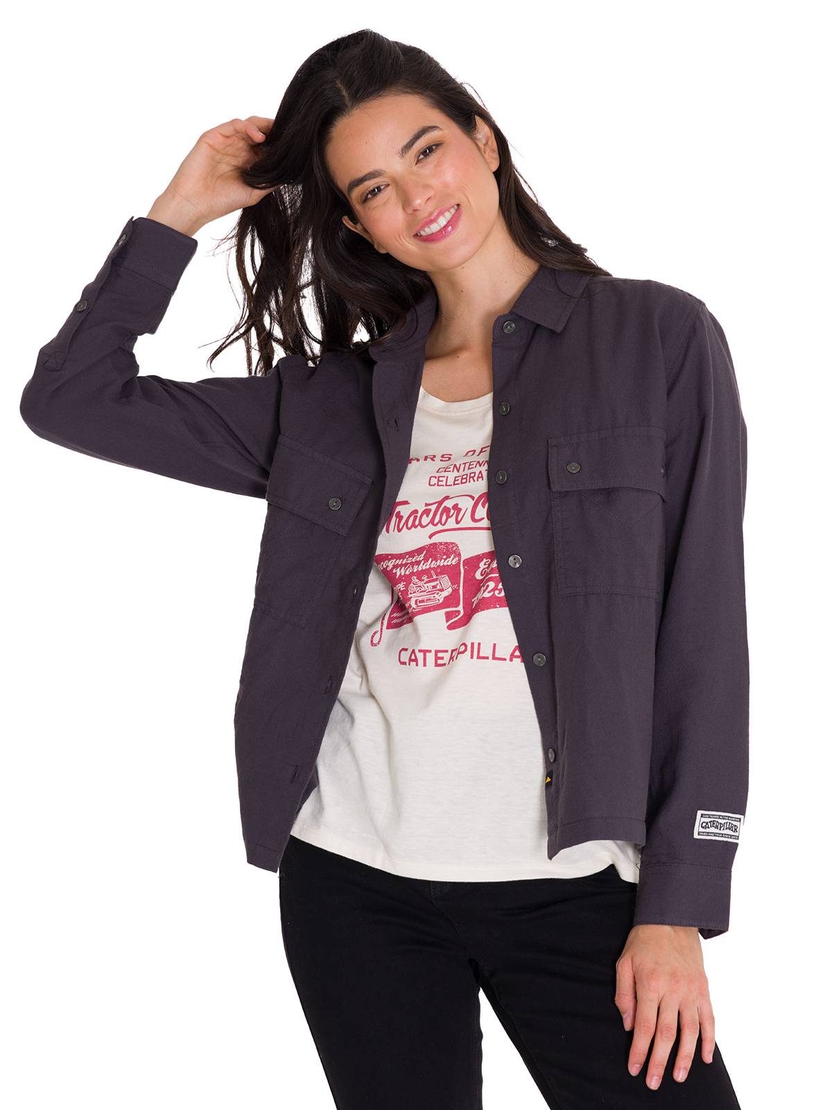 CAMISA MUJER CAT GRIS OSCURO HERITAGE UNIFORM - 1