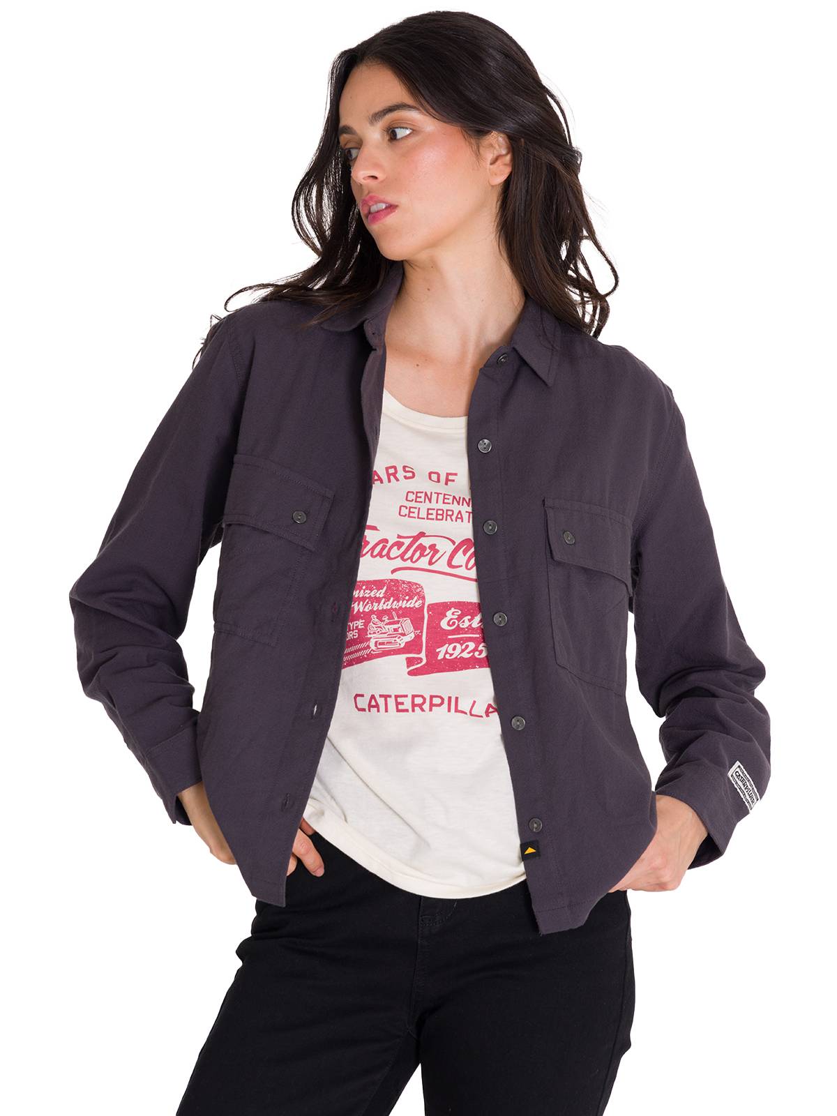 CAMISA MUJER CAT GRIS OSCURO HERITAGE UNIFORM - 2