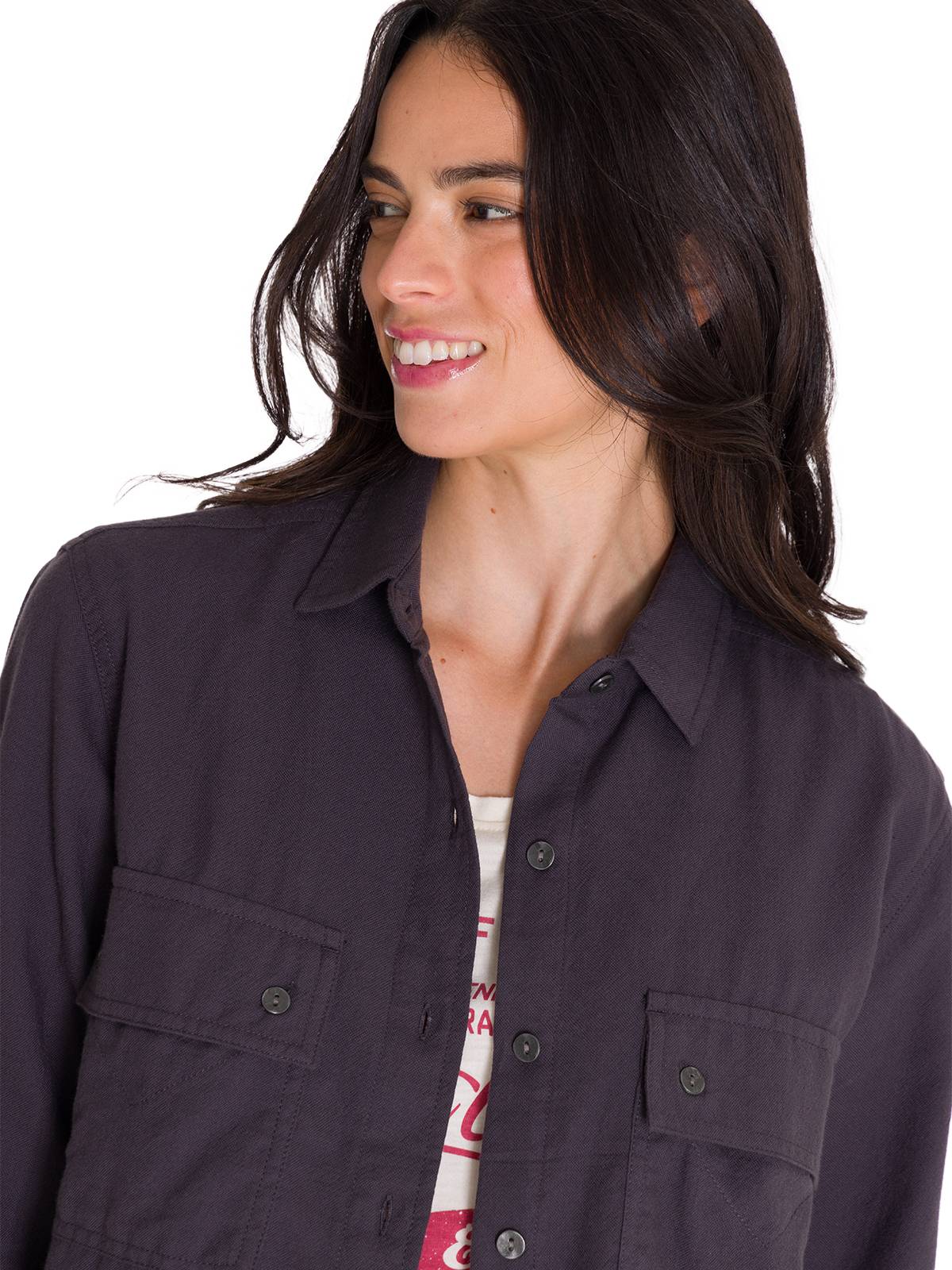 CAMISA MUJER CAT GRIS OSCURO HERITAGE UNIFORM - 5