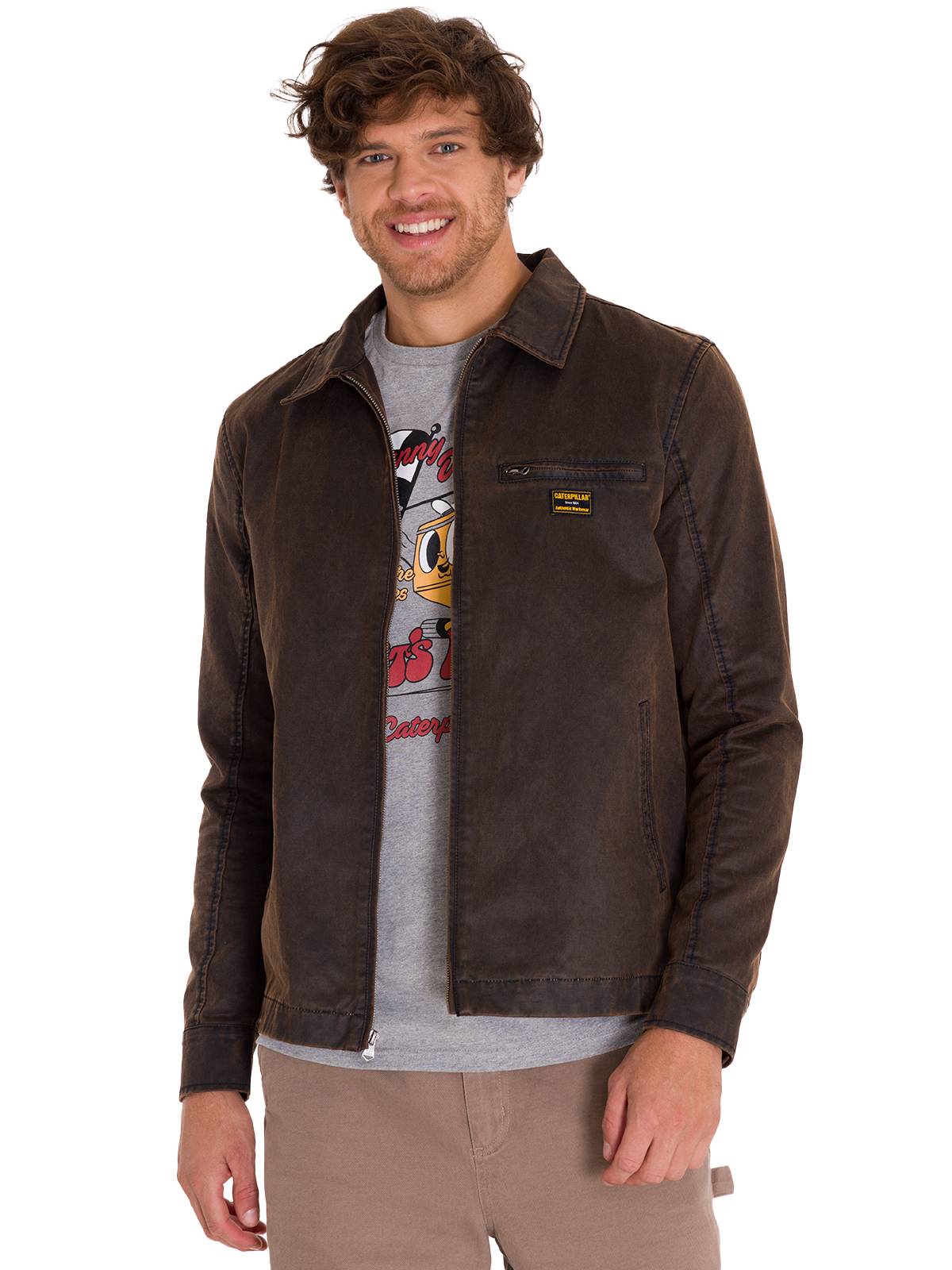 CHAQUETA CASUAL WAXED CHORE HOMBRE CAFÉ OSCURA CAT - 2