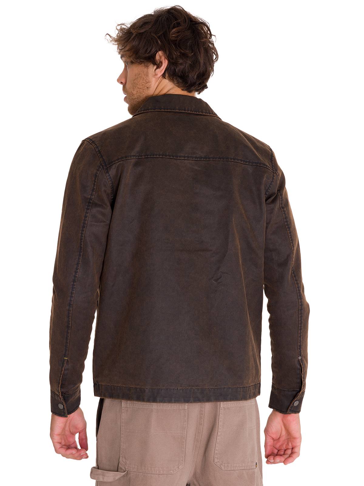 CHAQUETA CASUAL WAXED CHORE HOMBRE CAFÉ OSCURA CAT - 4