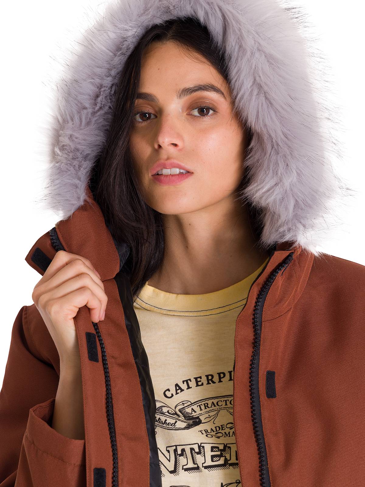 CHAQUETA MUJER CAT TERRACOTA MEDIUMWEIGHT FAUX FUR - 8