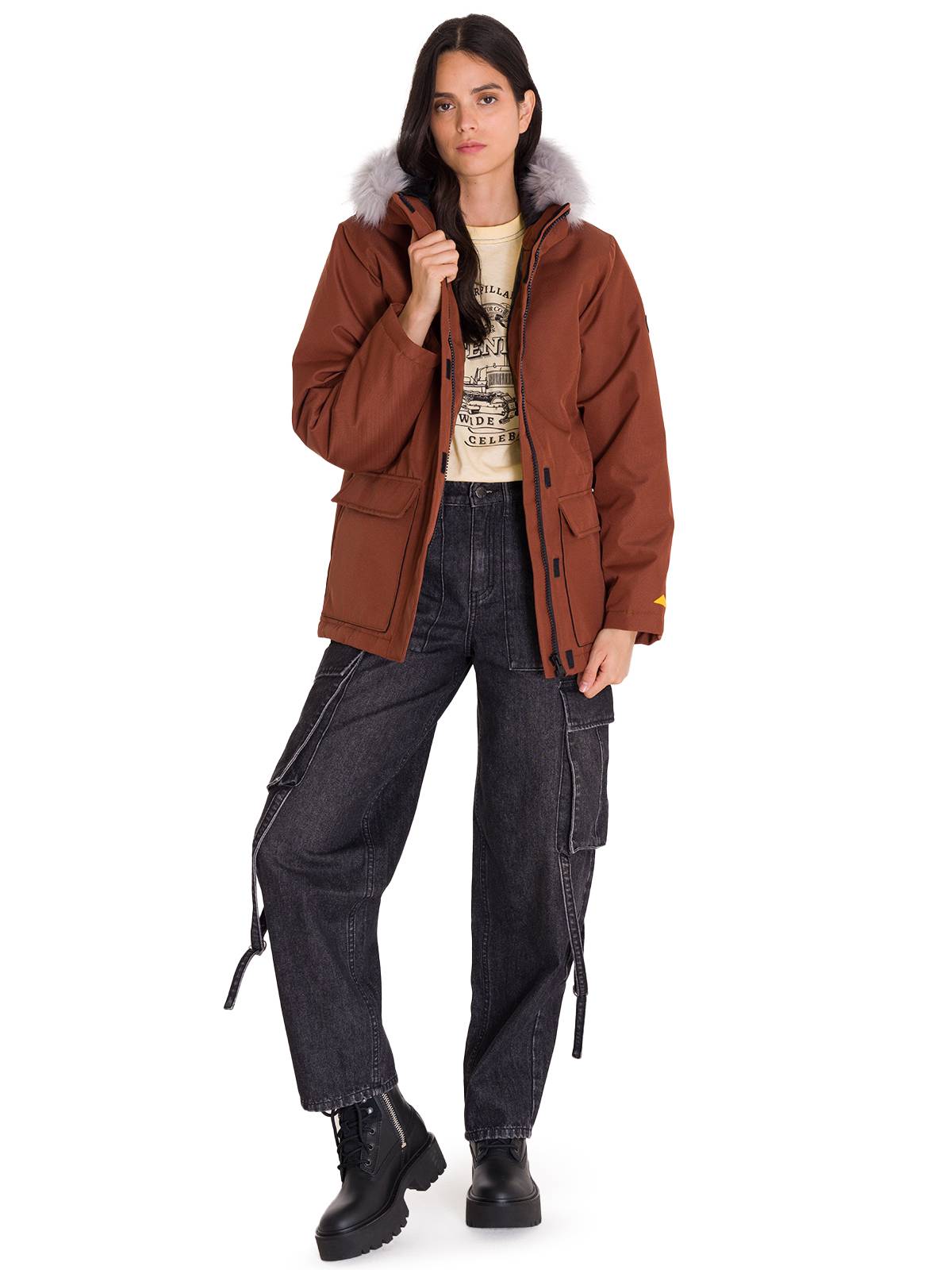 CHAQUETA MUJER CAT TERRACOTA MEDIUMWEIGHT FAUX FUR - 9