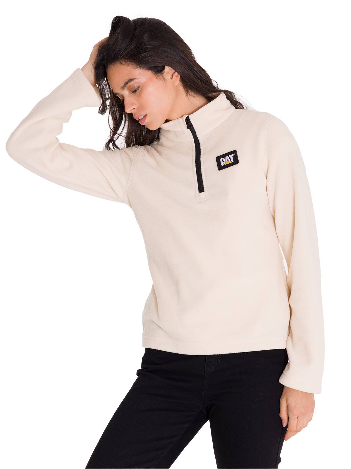 POLAR MUJER CAT BEIGE MICROFLEECE QUARTER ZIP - 1