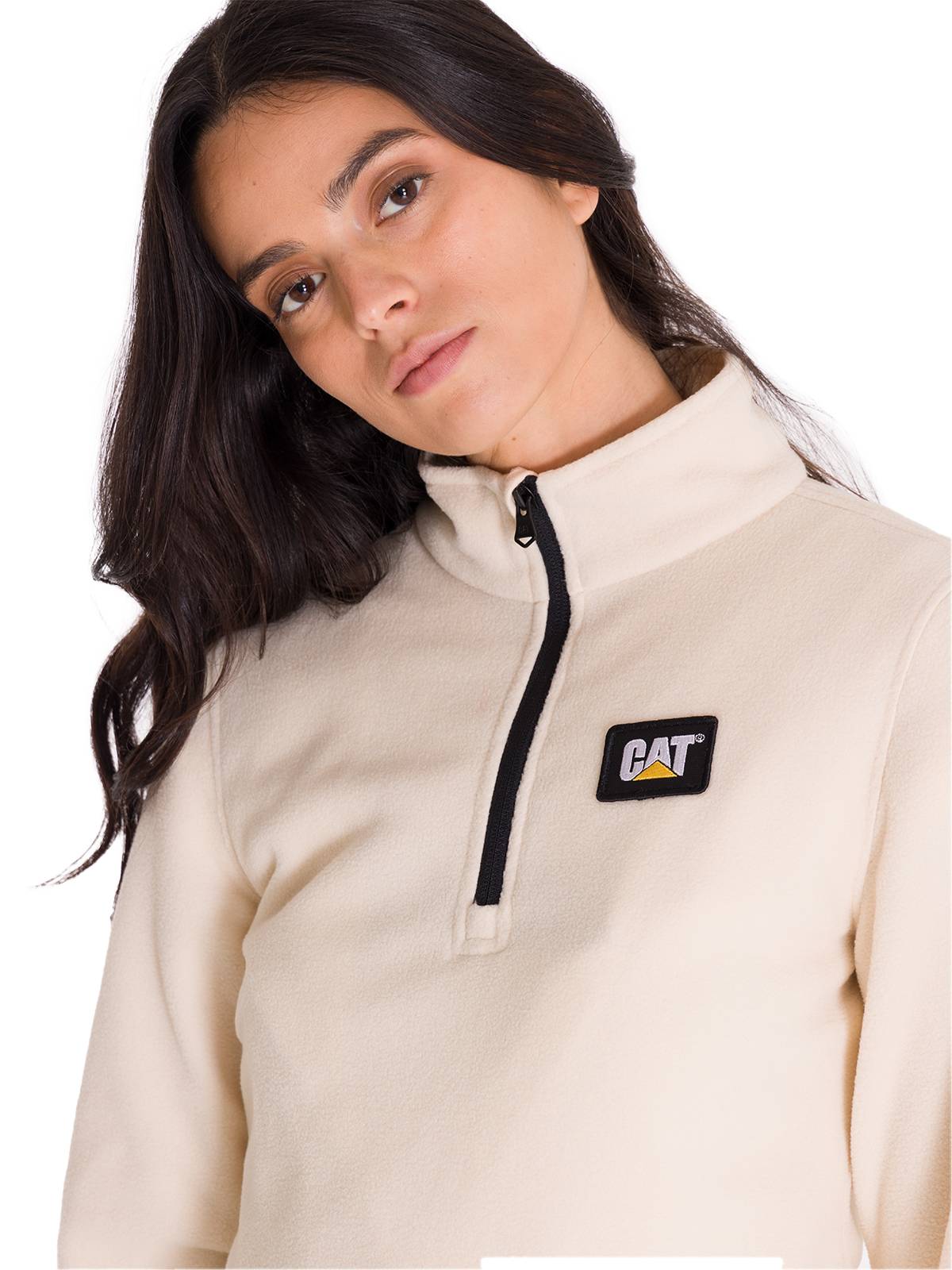 POLAR MUJER CAT BEIGE MICROFLEECE QUARTER ZIP - 5