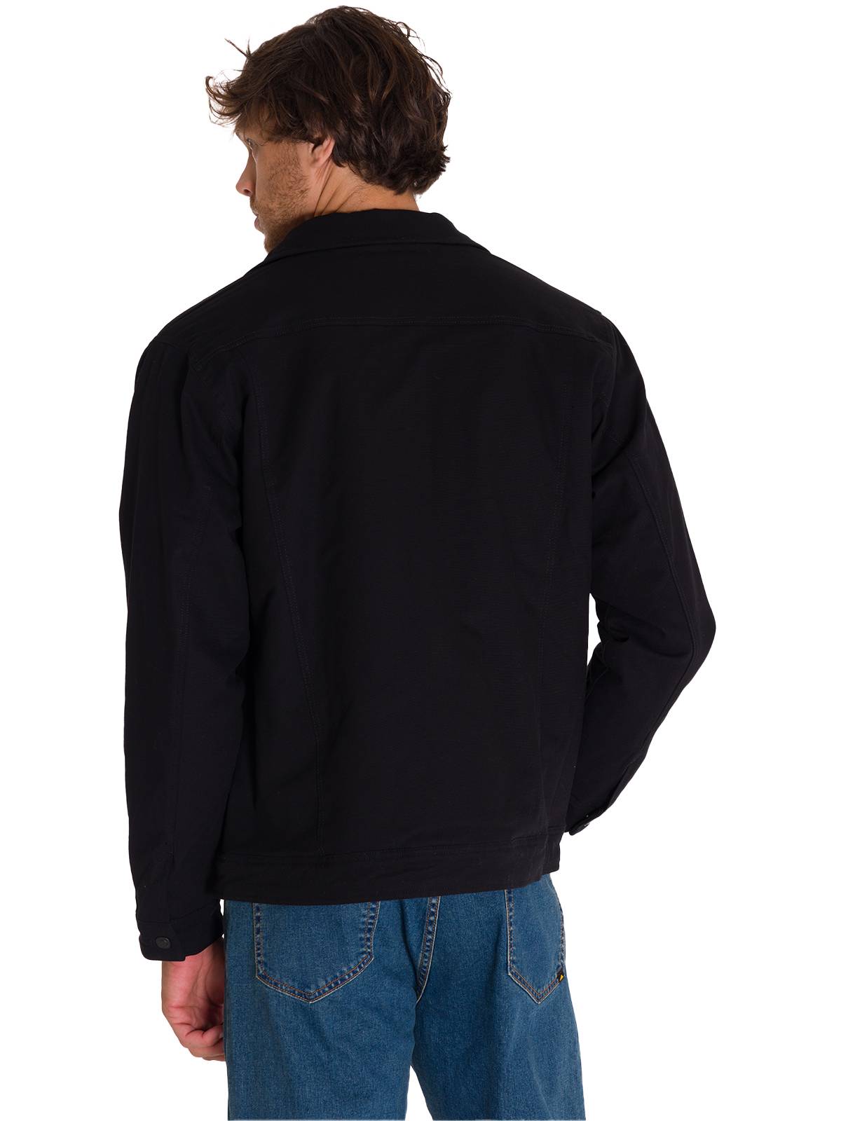 CHAQUETA CASUAL TRUCKER HOMBRE NEGRA CAT - 4
