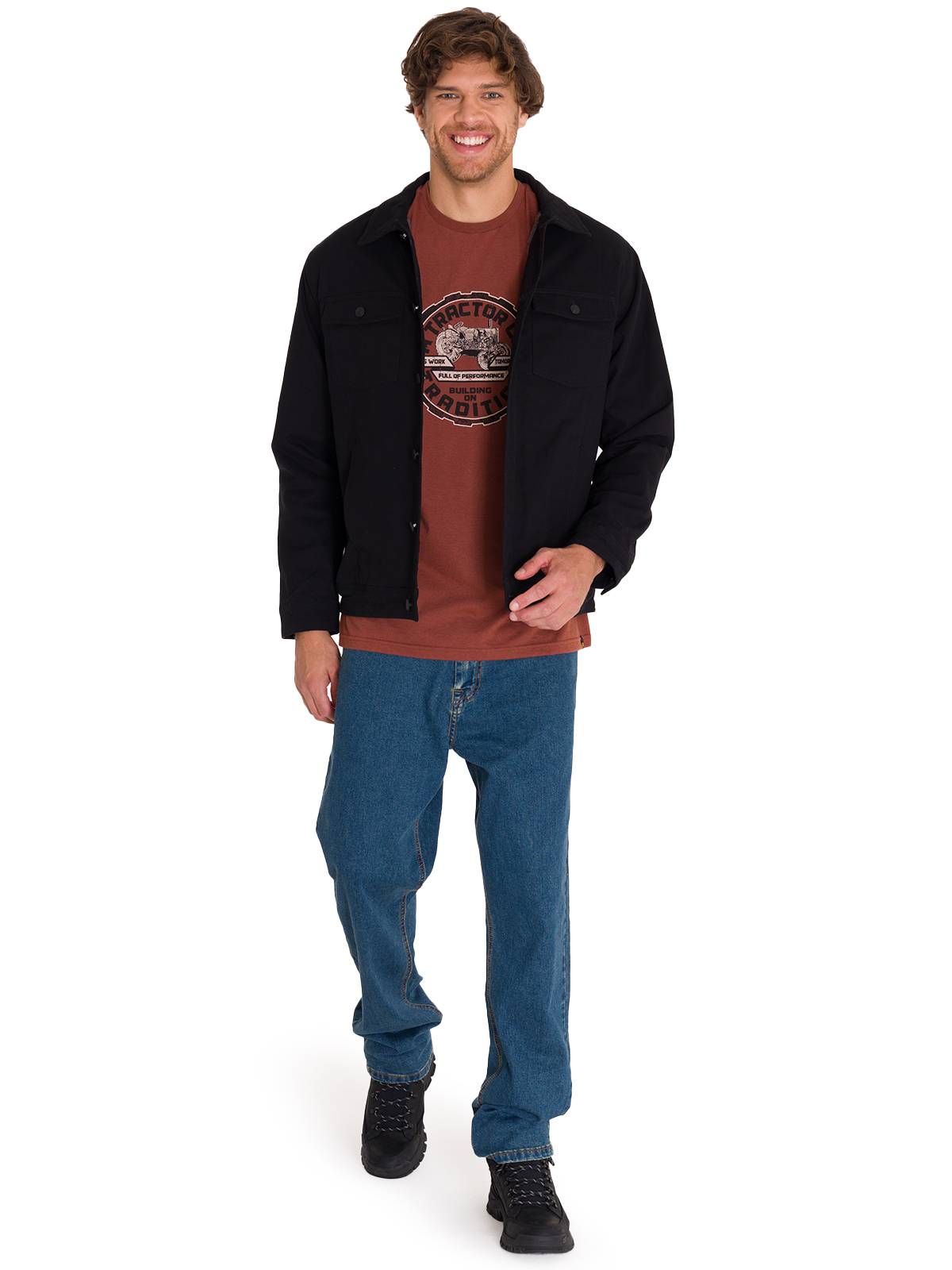 CHAQUETA CASUAL TRUCKER HOMBRE NEGRA CAT - 8