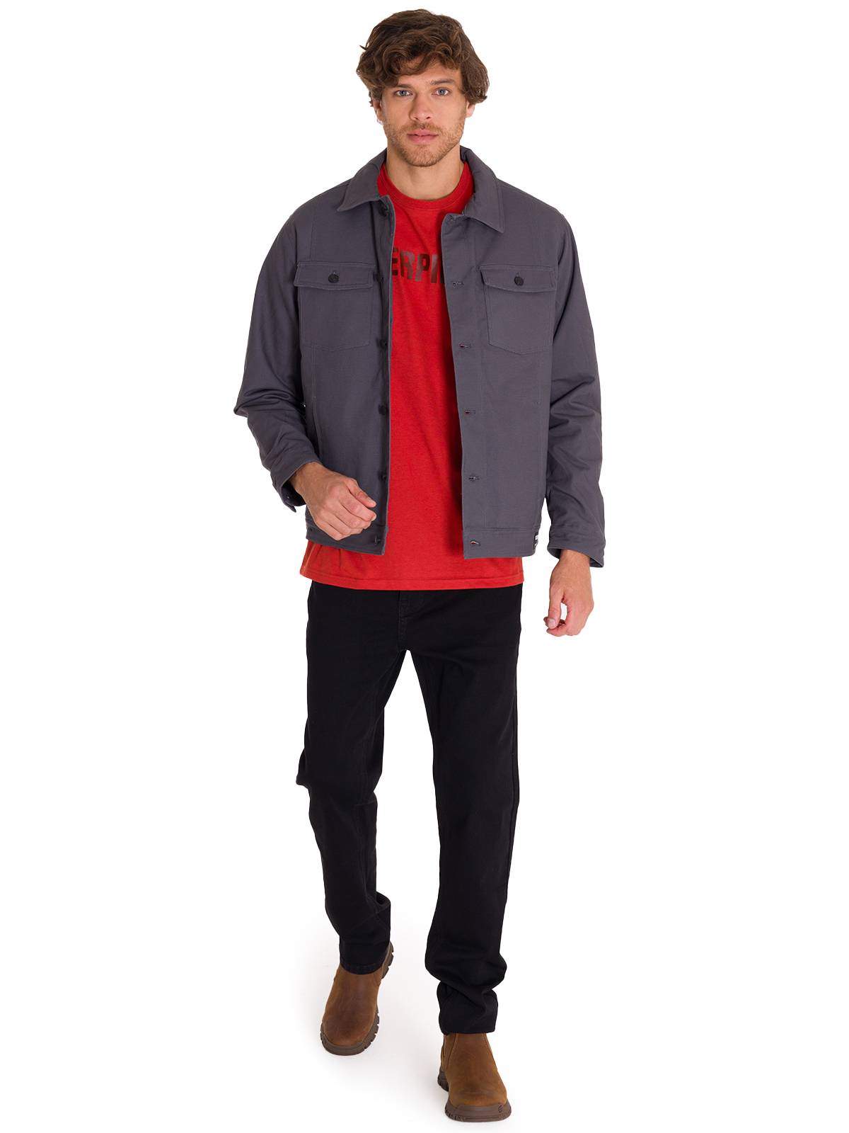 CHAQUETA ALGODÓN HOMBRE CAT GRIS TRUCKER - 8