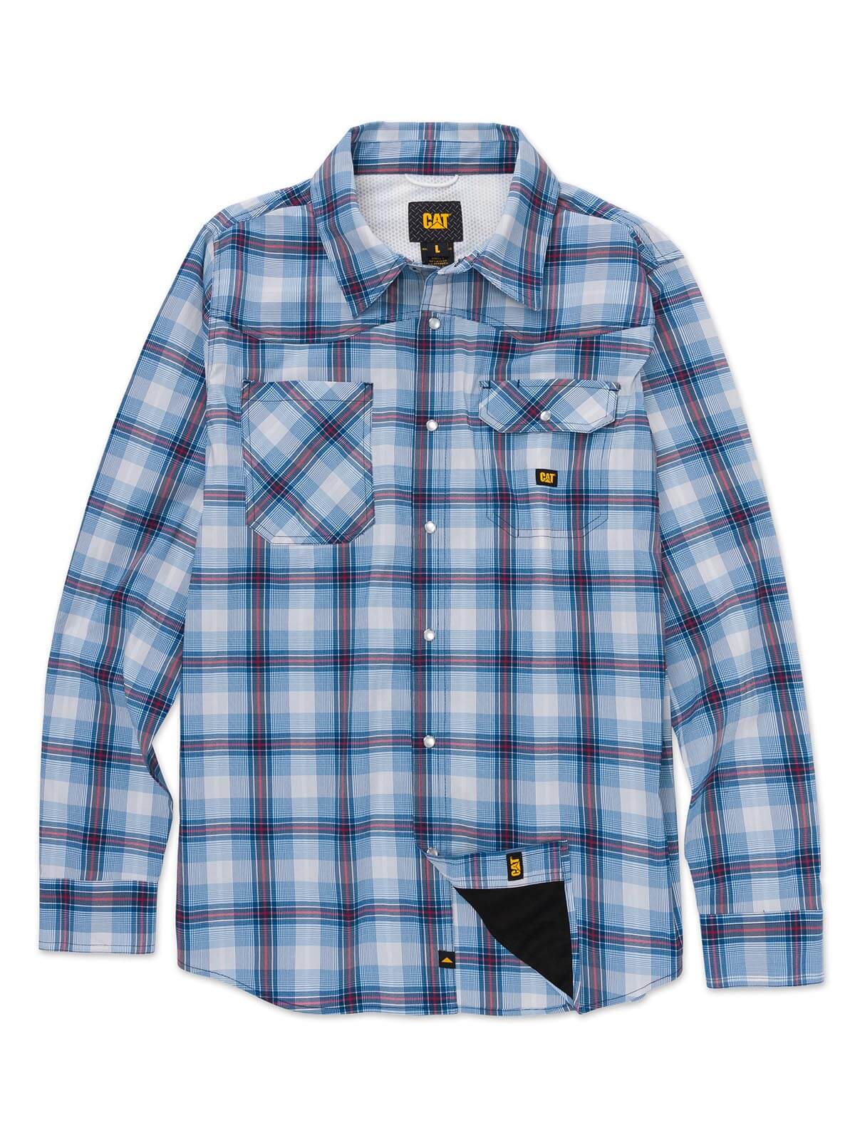CAMISA ALGODÓN ORGÁNICO HOMBRE CAT CELESTE CASUAL LIGHTWEIGHT WESTERN - 1