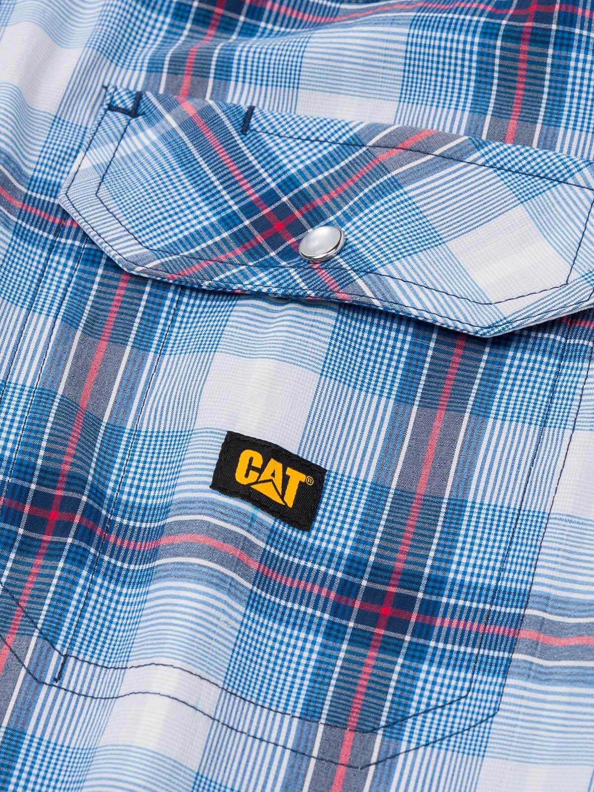 CAMISA ALGODÓN ORGÁNICO HOMBRE CAT CELESTE CASUAL LIGHTWEIGHT WESTERN - 5