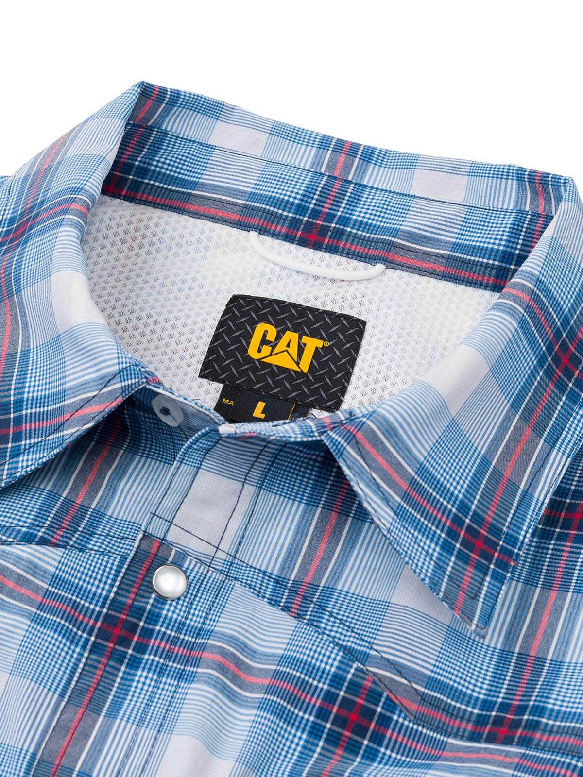 CAMISA ALGODÓN ORGÁNICO HOMBRE CAT CELESTE CASUAL LIGHTWEIGHT WESTERN - 7